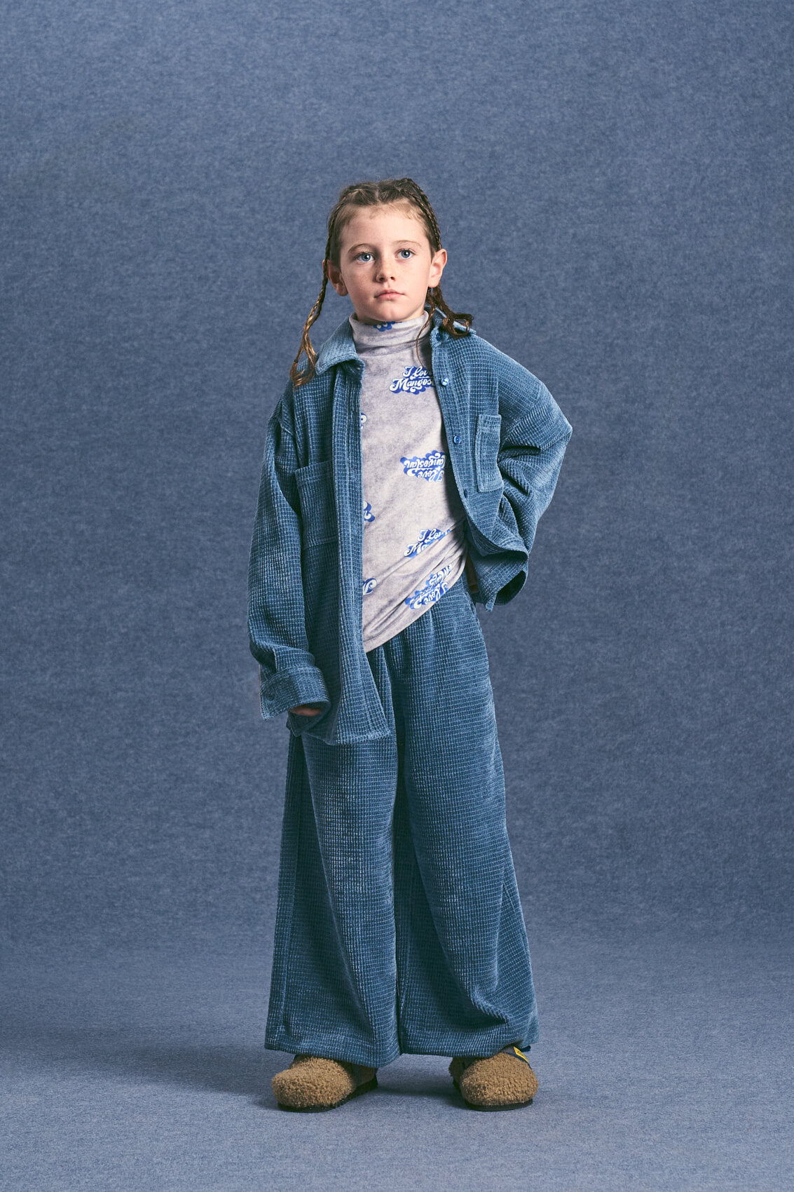 CHENILLE PANTS BLUE