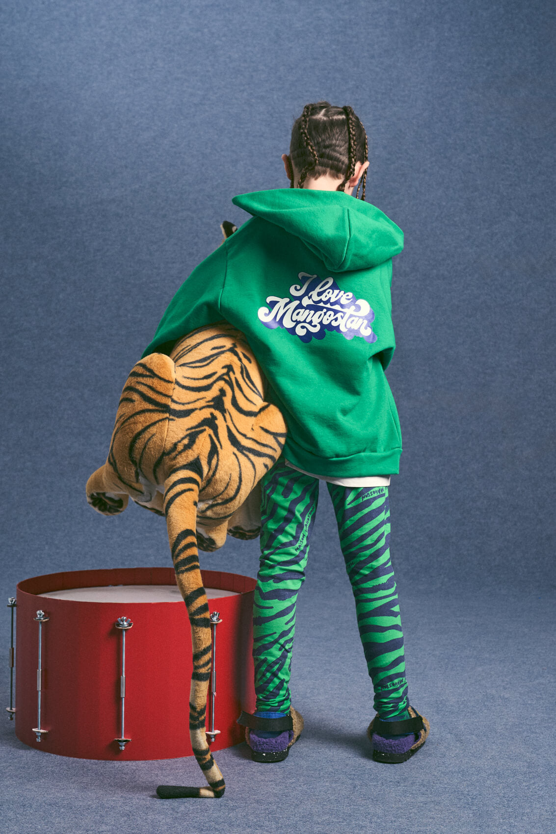 I LOVE MANGOSTAN ZIPPER HOODIE GREEN