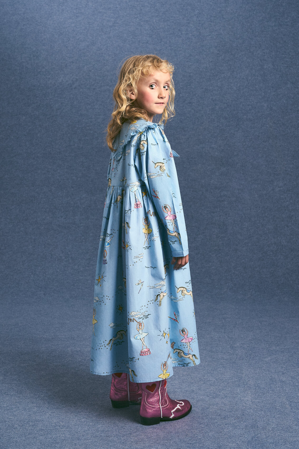BALLERINA DRESS ANGORA/BLUE