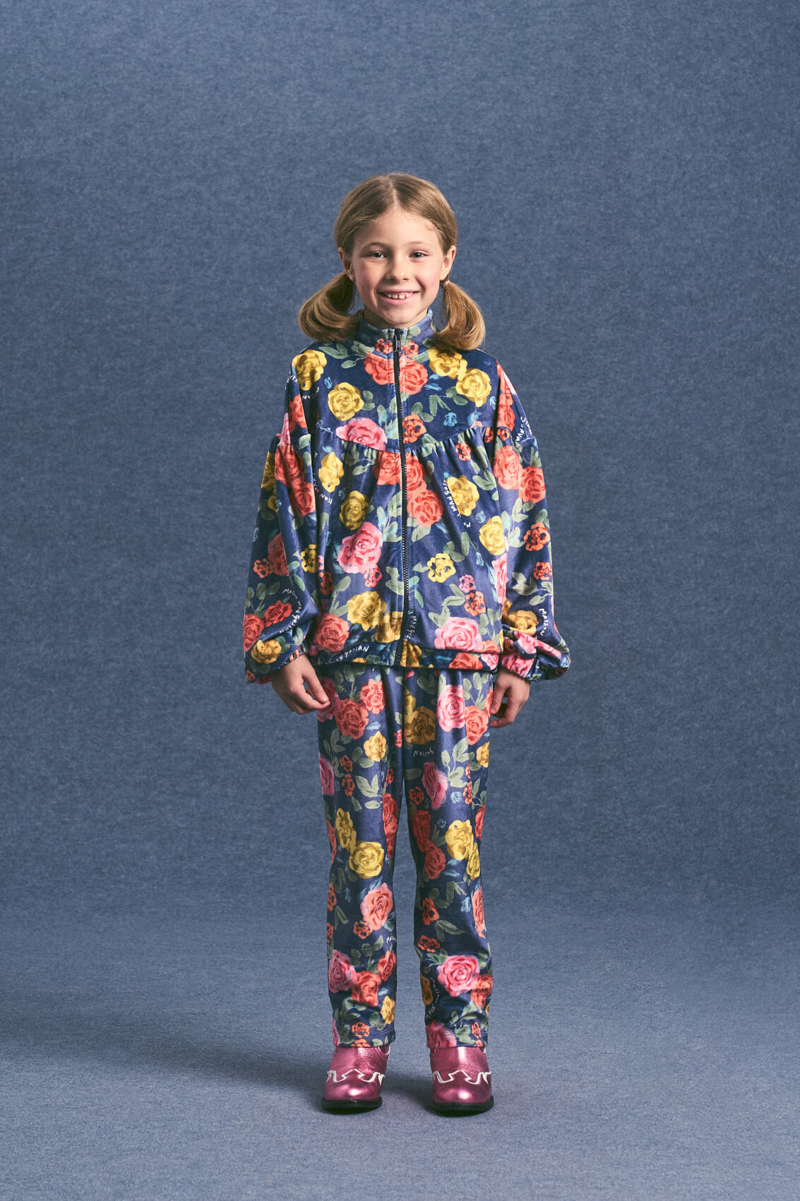 ROSES VELVET TROUSERS NAVY