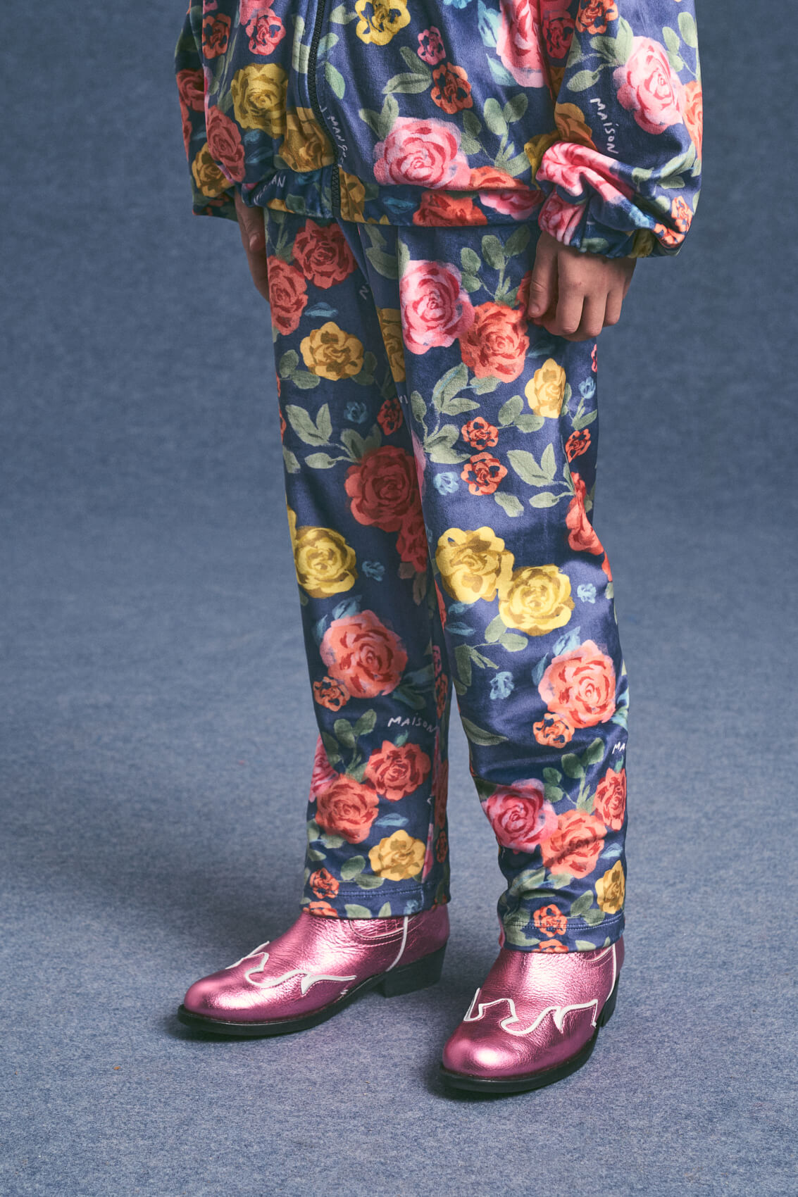 ROSES VELVET TROUSERS NAVY