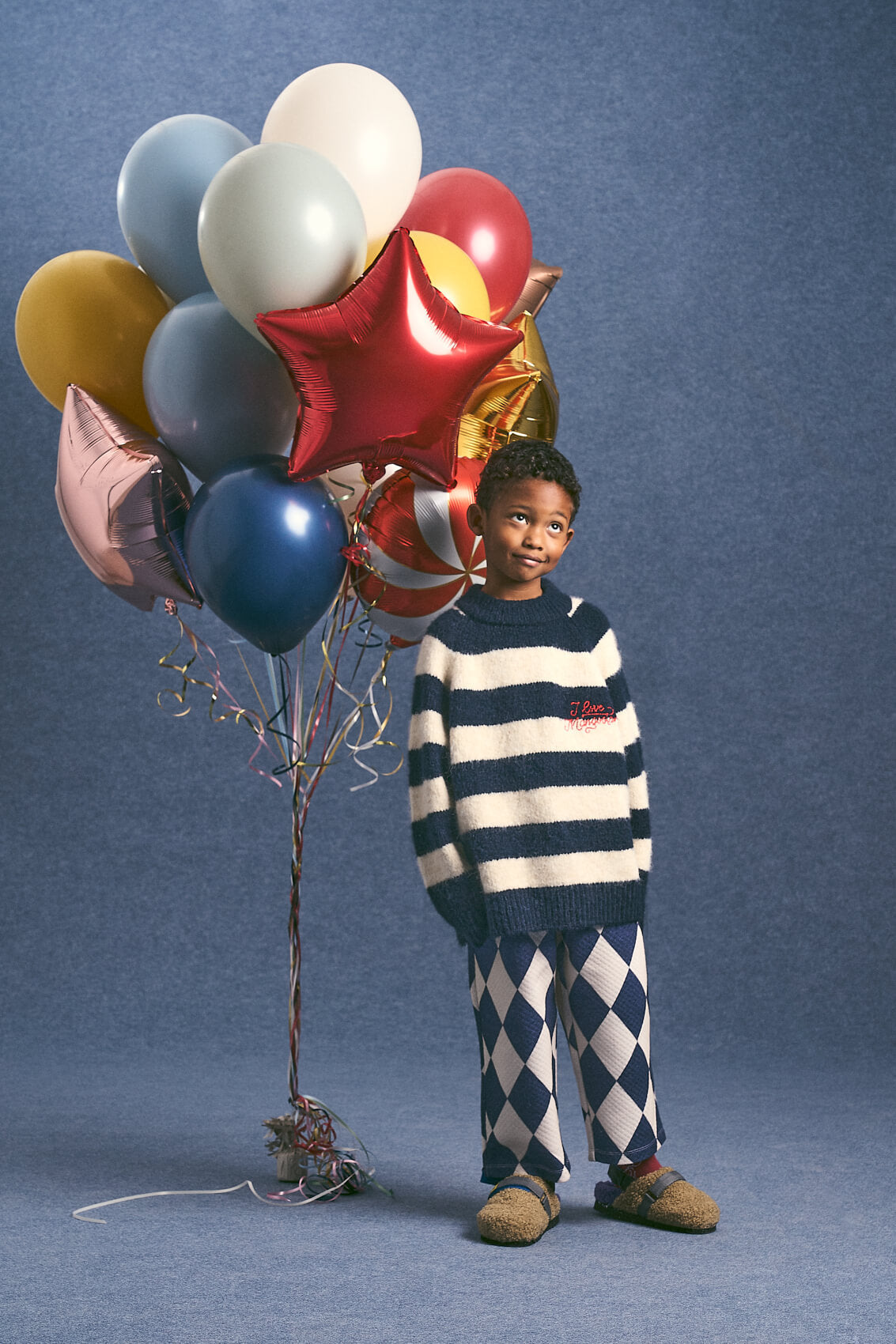 HARLEQUIN PANTS ANGORA/BLUE