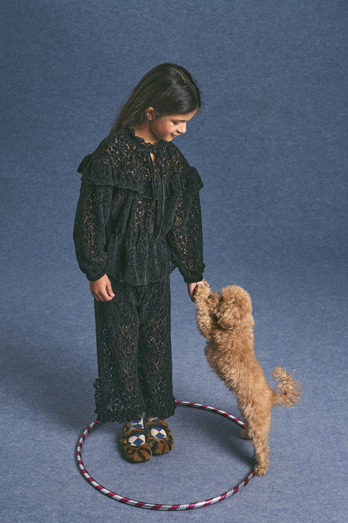 CHENILLE LACE TOP BLACK