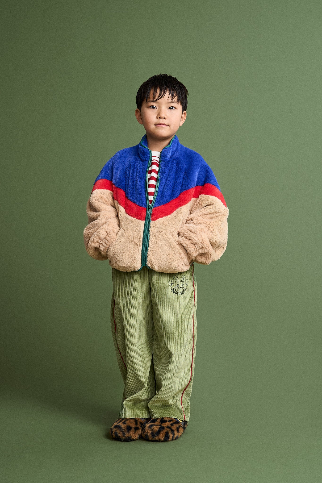 TRICOLOR FUR JACKET MULTICOLOR