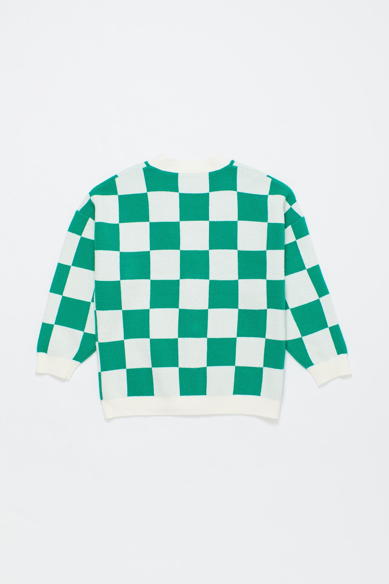 DAMA KNIT CARDIGAN GREEN/WHITE