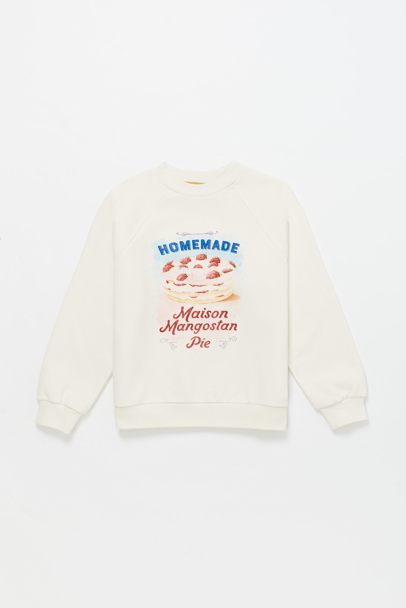 SWEATSHIRT MIT HAUSGEMACHTEM KUCHEN AUS WEISS