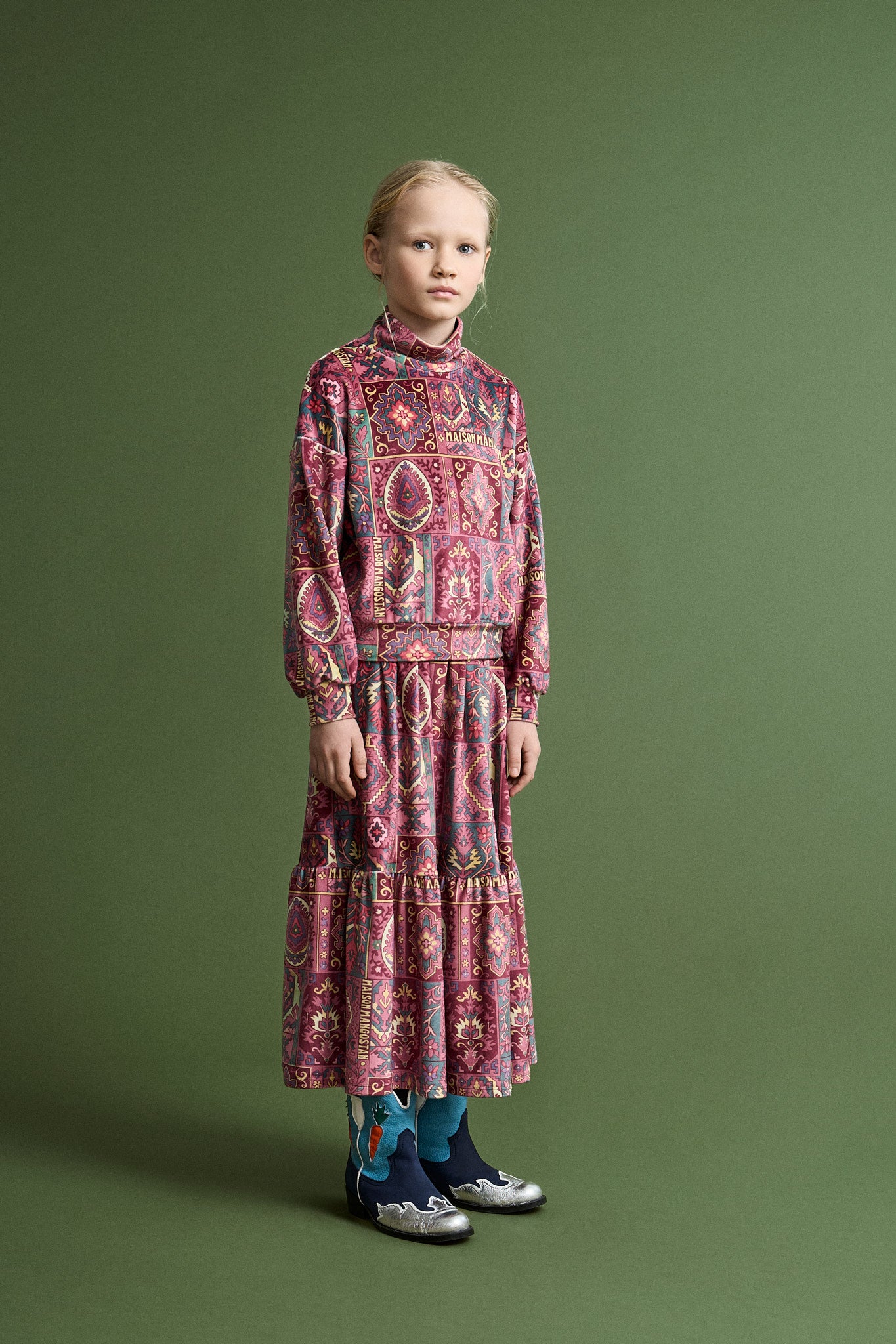 CARPET VELVET SKIRT BURGUNDY