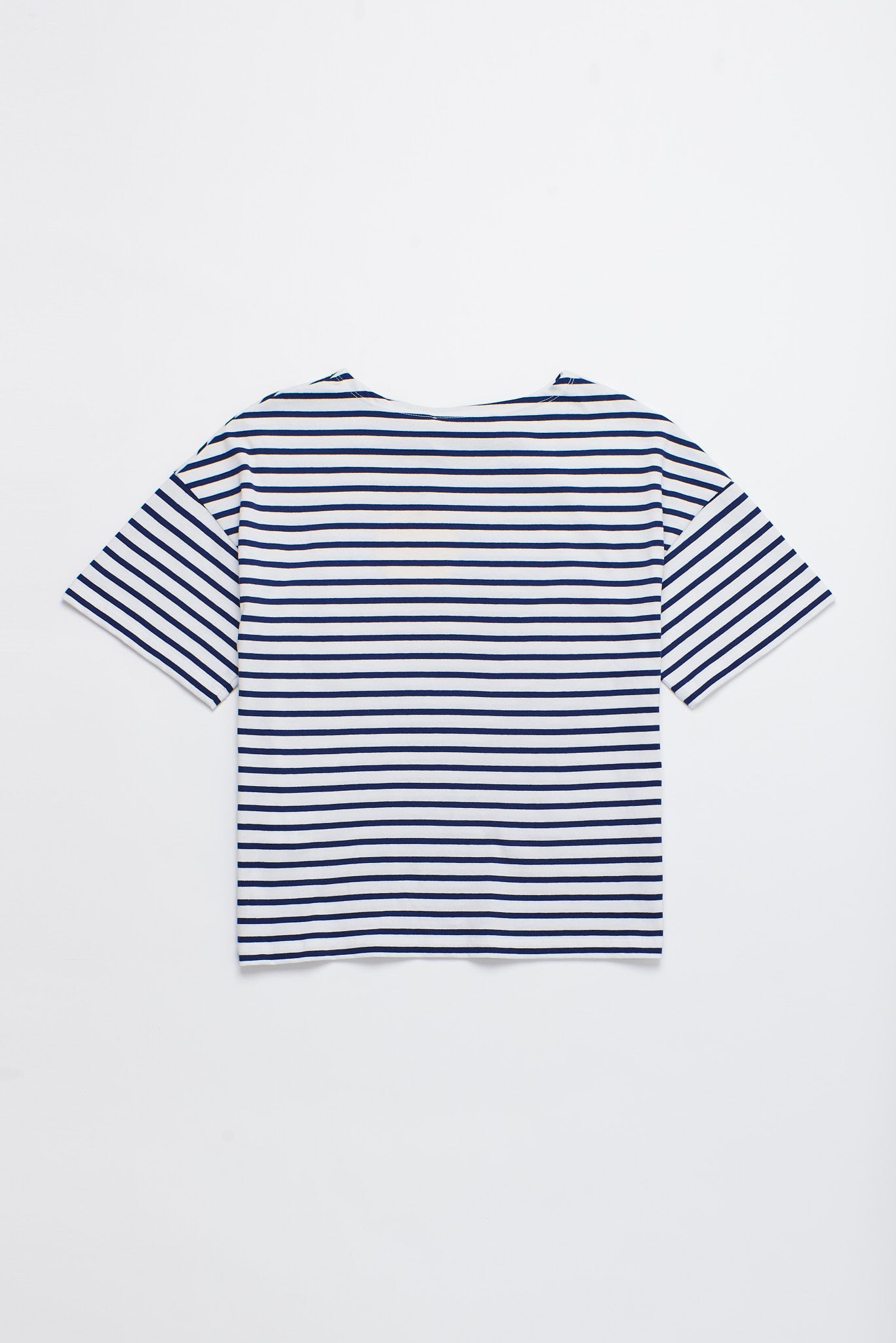 T-SHIRT MIT AFFENSTREIFEN WEISS/MARINEBLAU