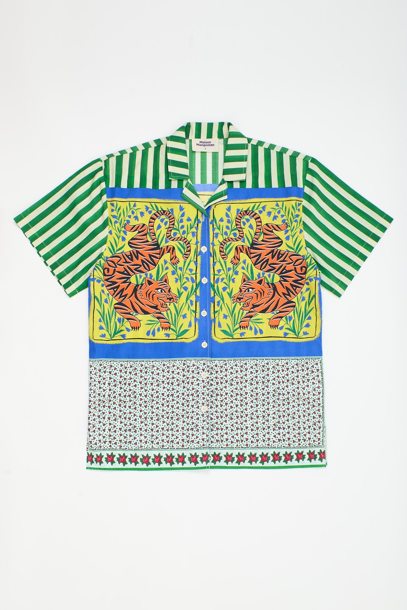 TIGER PATCHWORK SHIRT GREEN ADULT