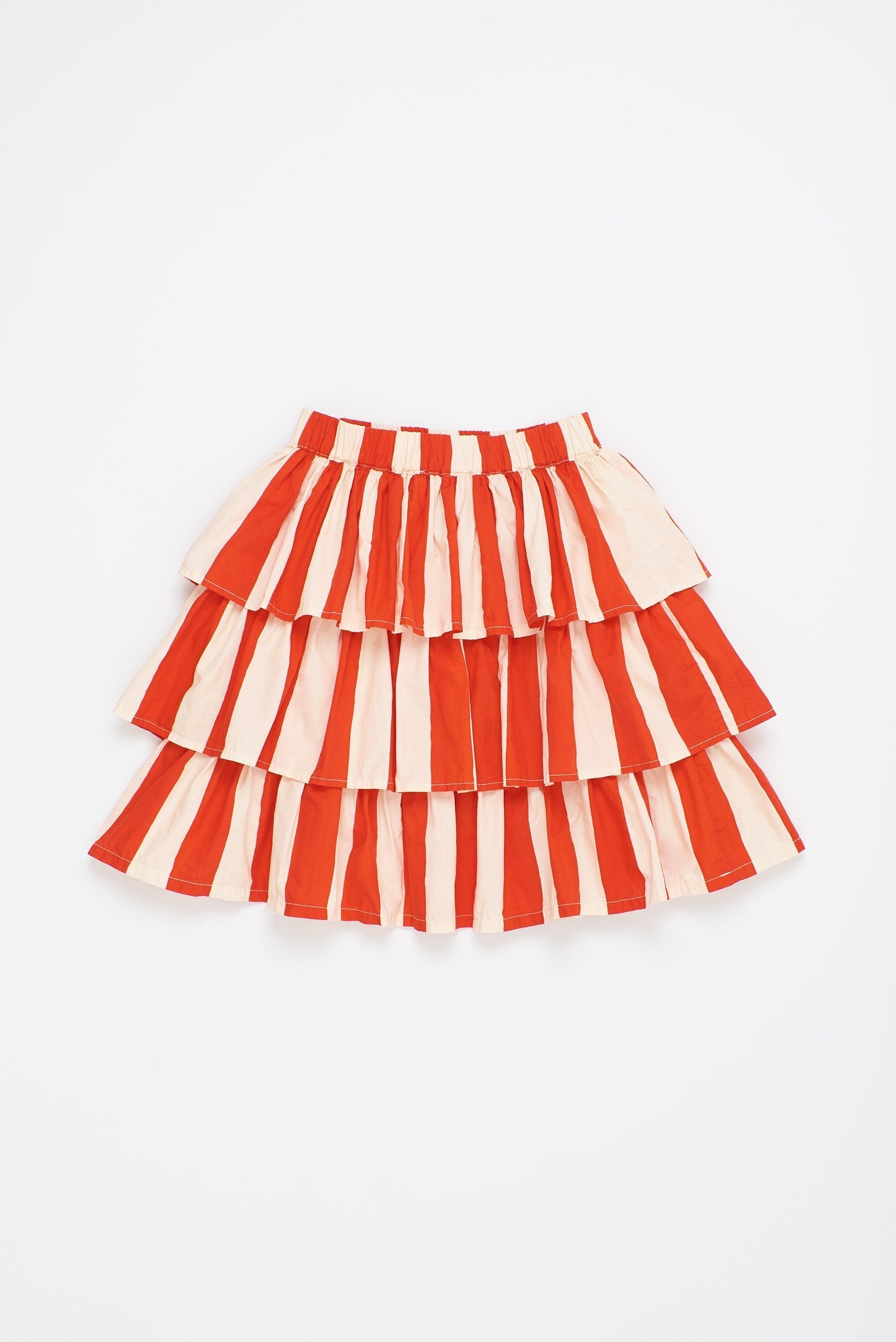 WATERMELON STRIPES SKIRT WHITE/RED