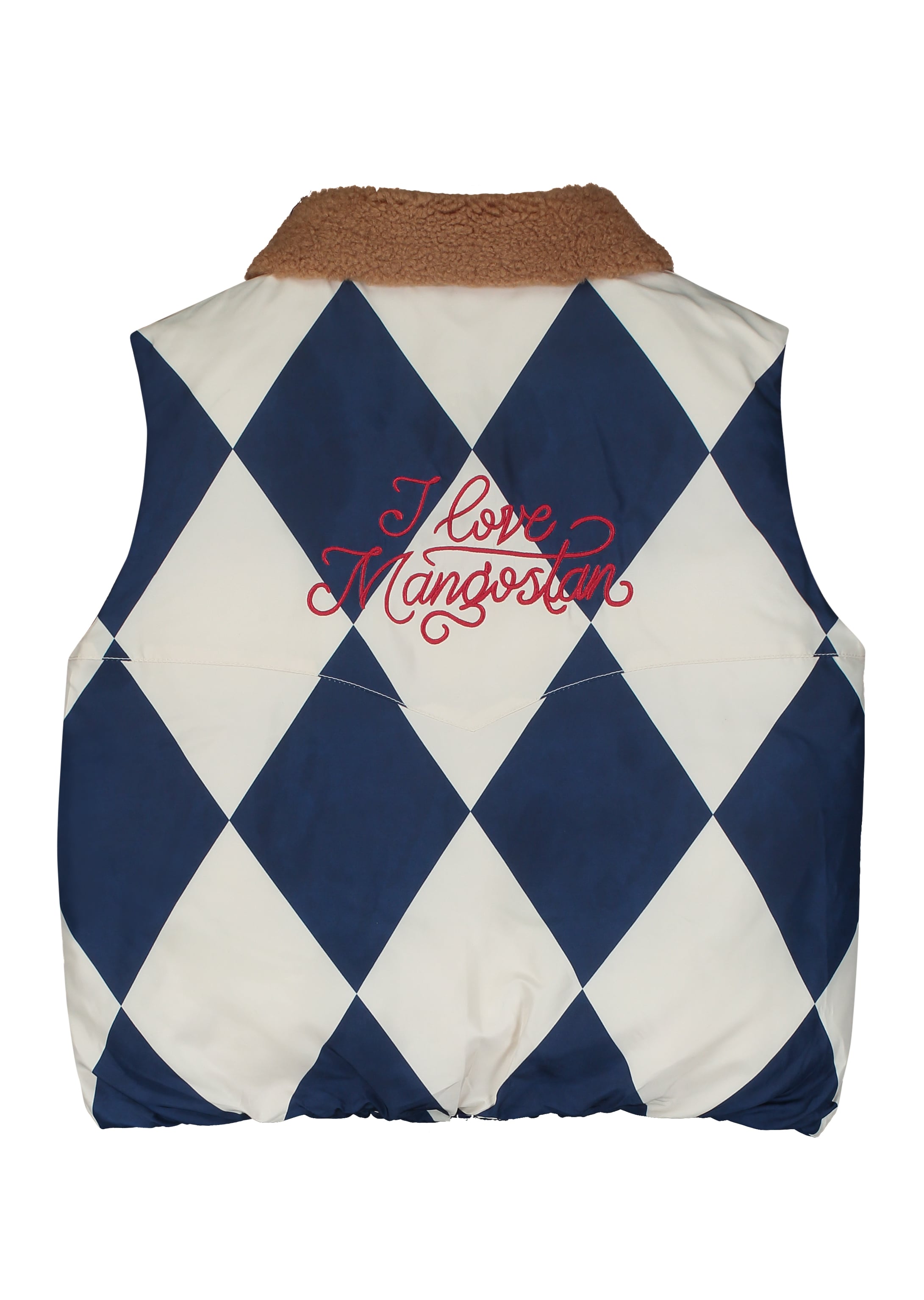 HARLEQUIN VEST BLUE/IVORY
