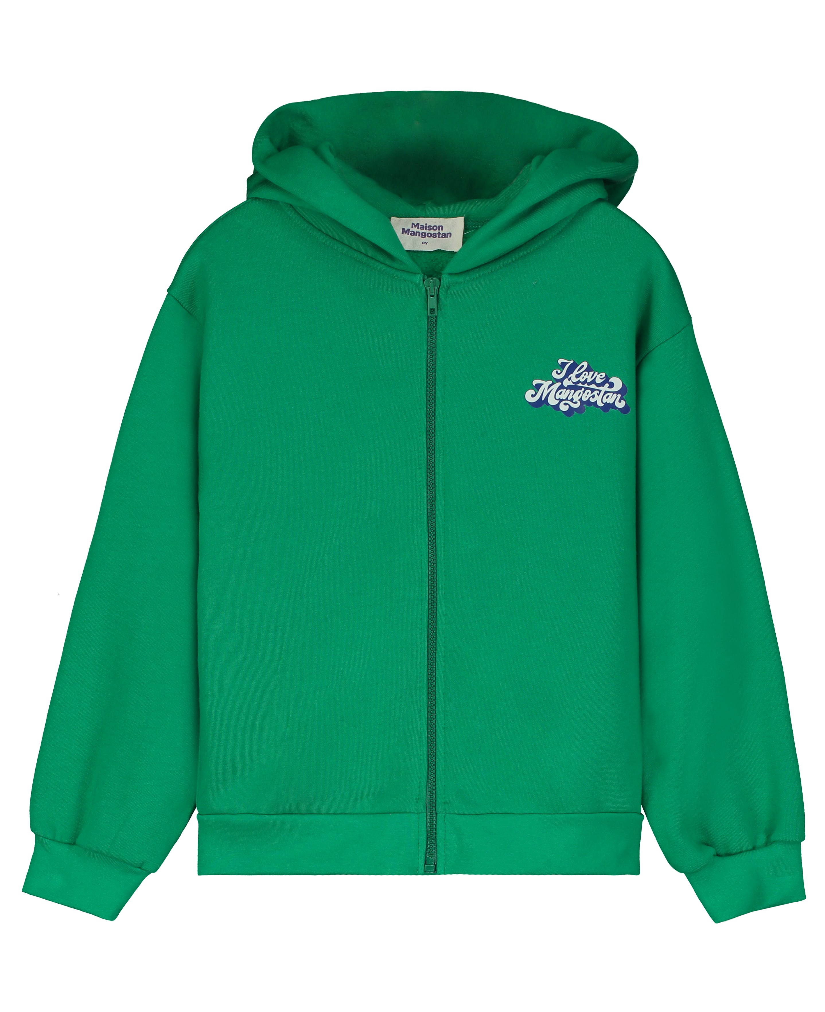 I LOVE MANGOSTAN ZIPPER HOODIE GREEN