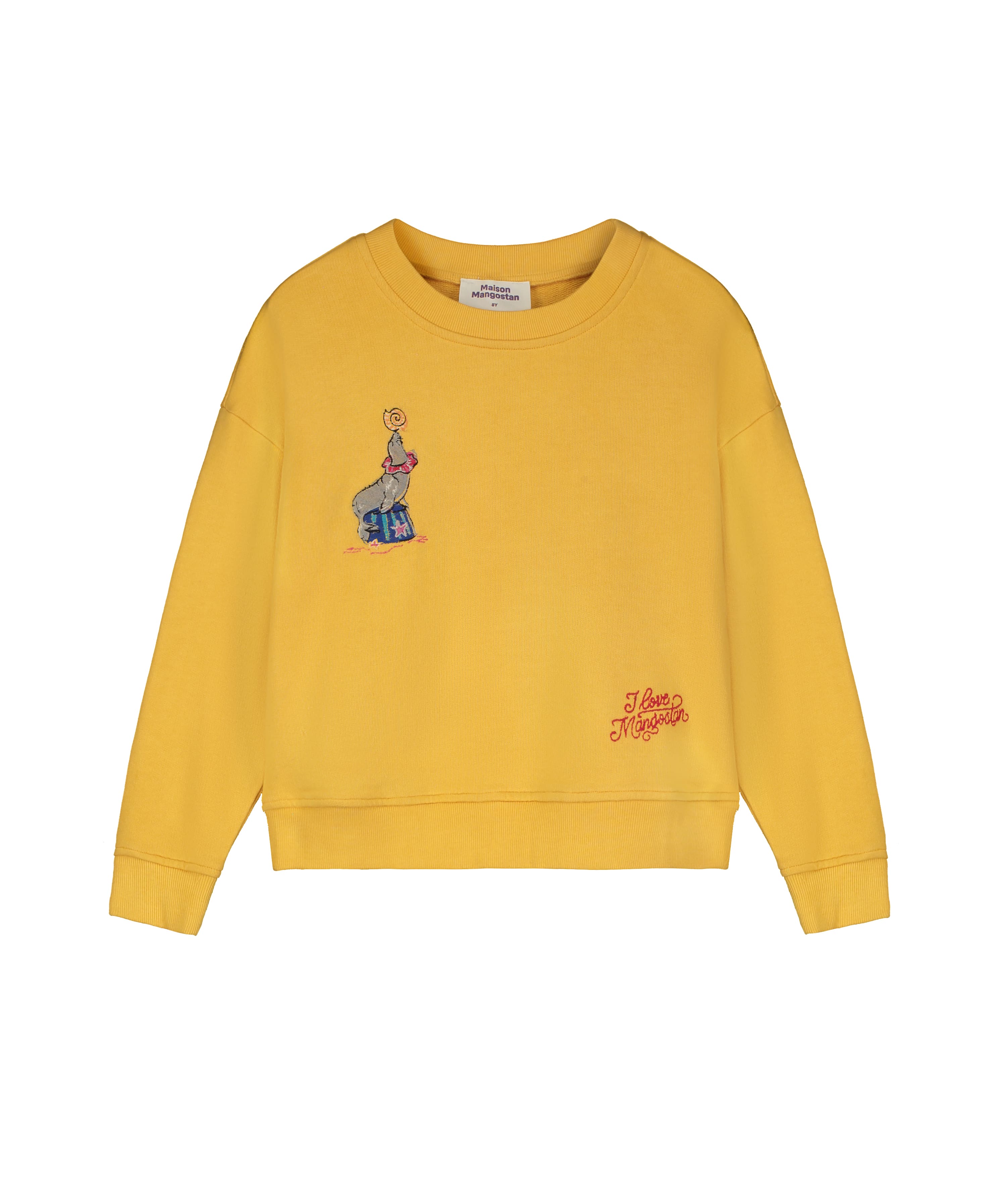 CIRCUS EMBROIDERY SWEATSHIRT CURRY