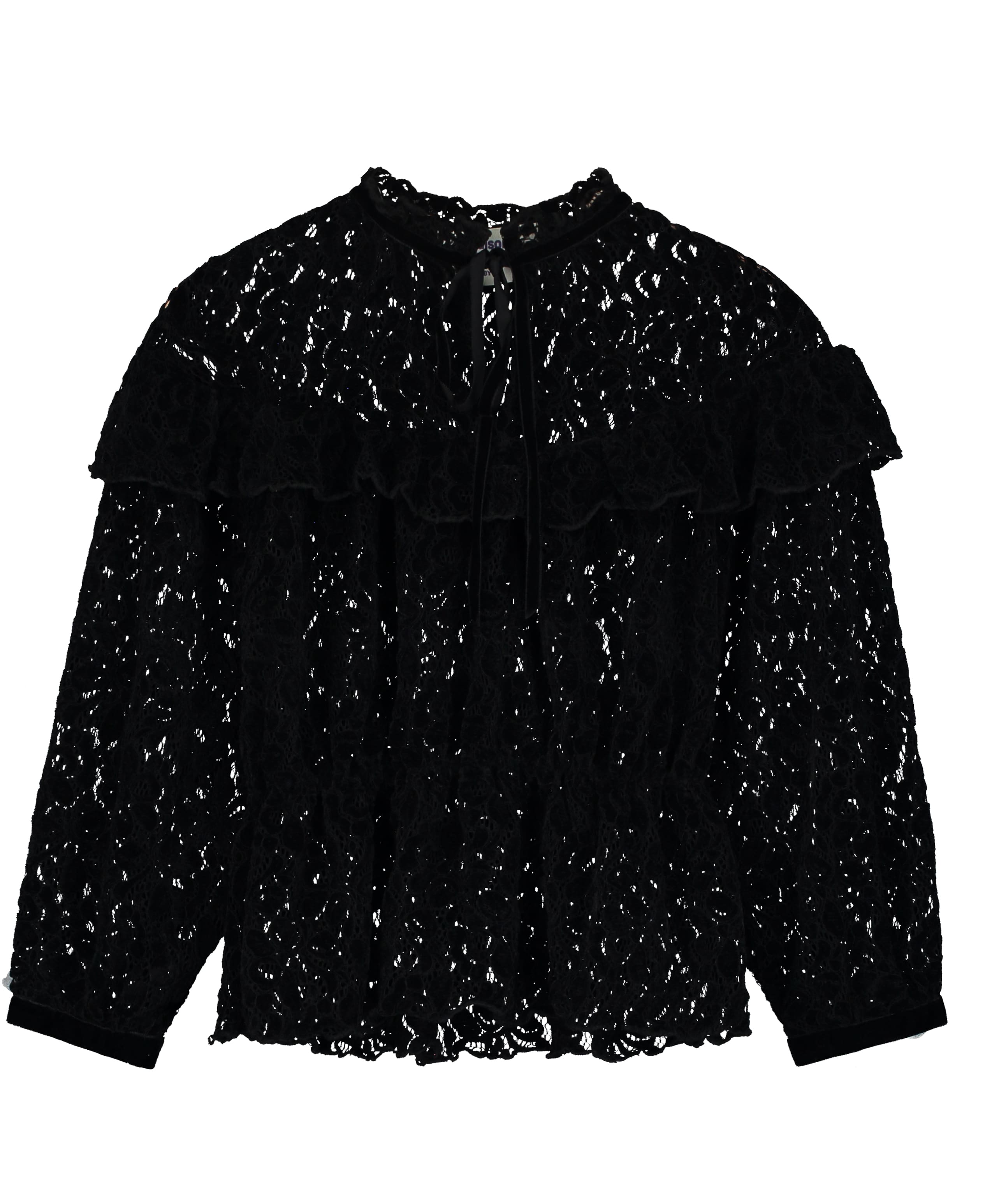 CHENILLE LACE TOP BLACK