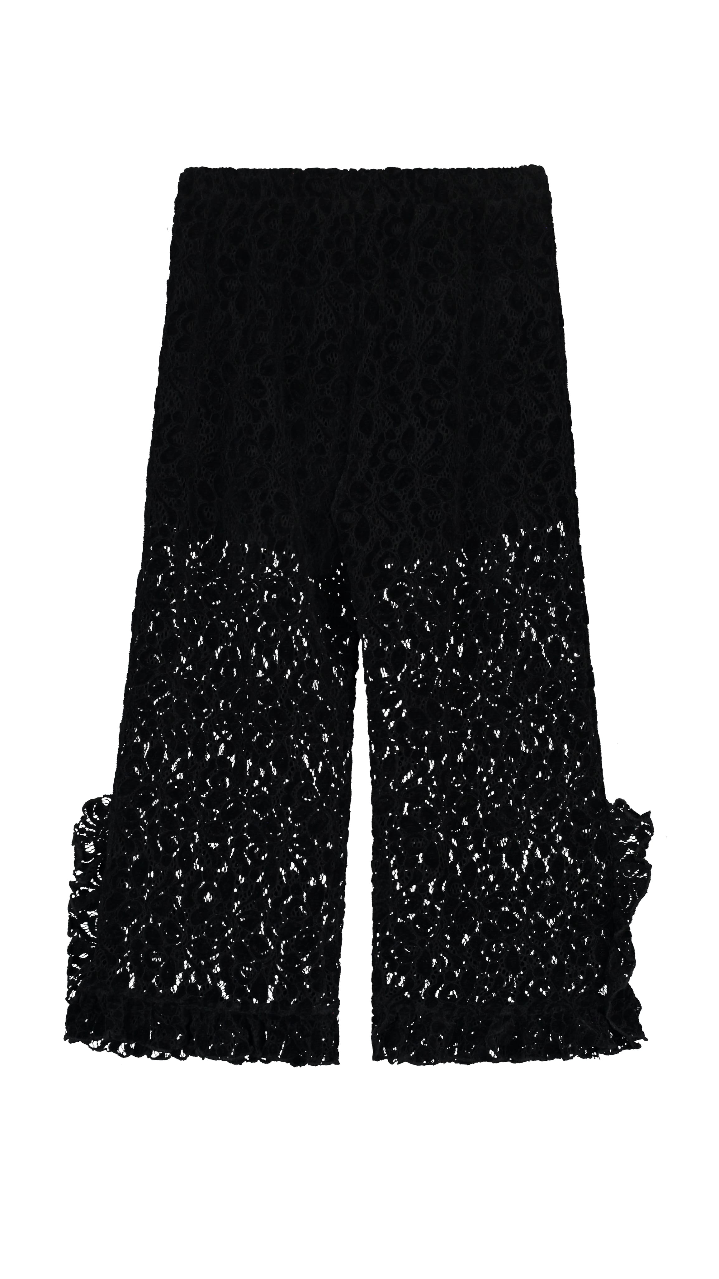 CHENILLE LACE TROUSERS BLACK