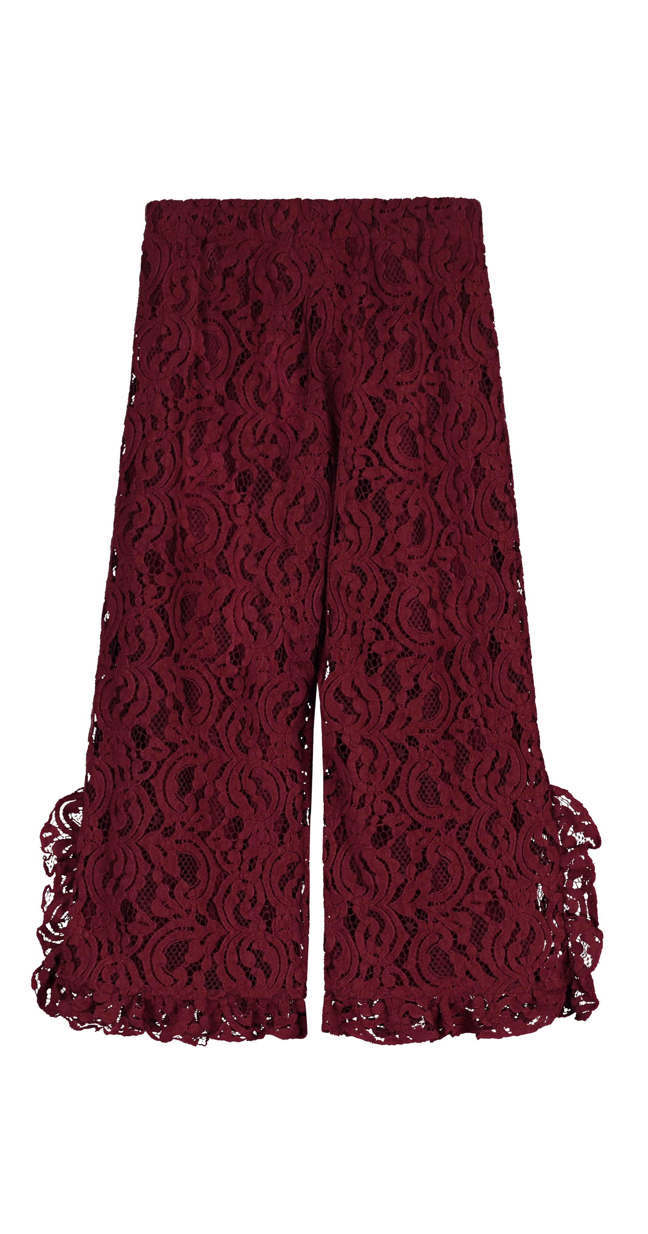 CHENILLE LACE TROUSERS BURGUNDY