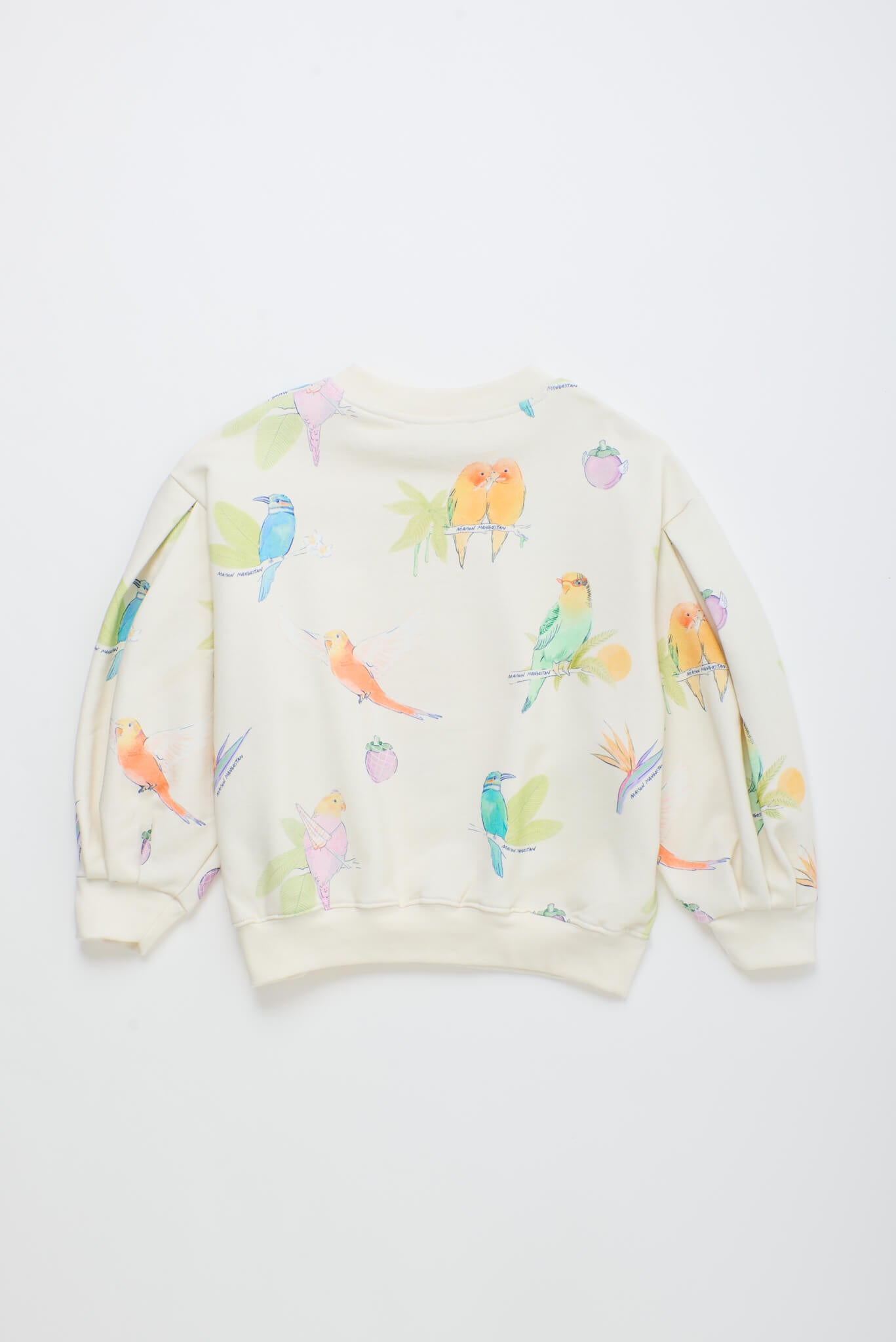 BIRDS SWEATSHIRT WOLKENWEISS
