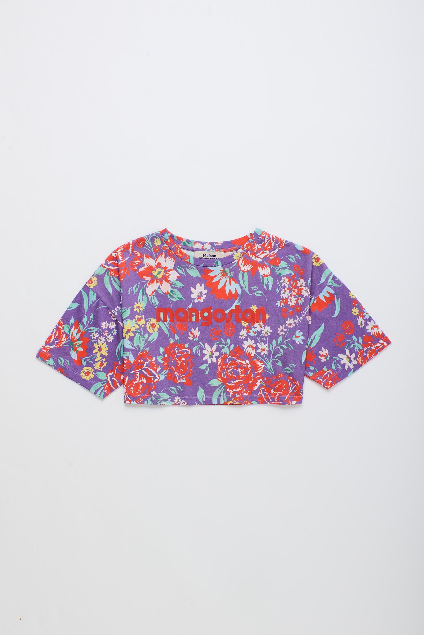 BEVERLY FLOWERS CROP TOP DEEP LAVENDER
