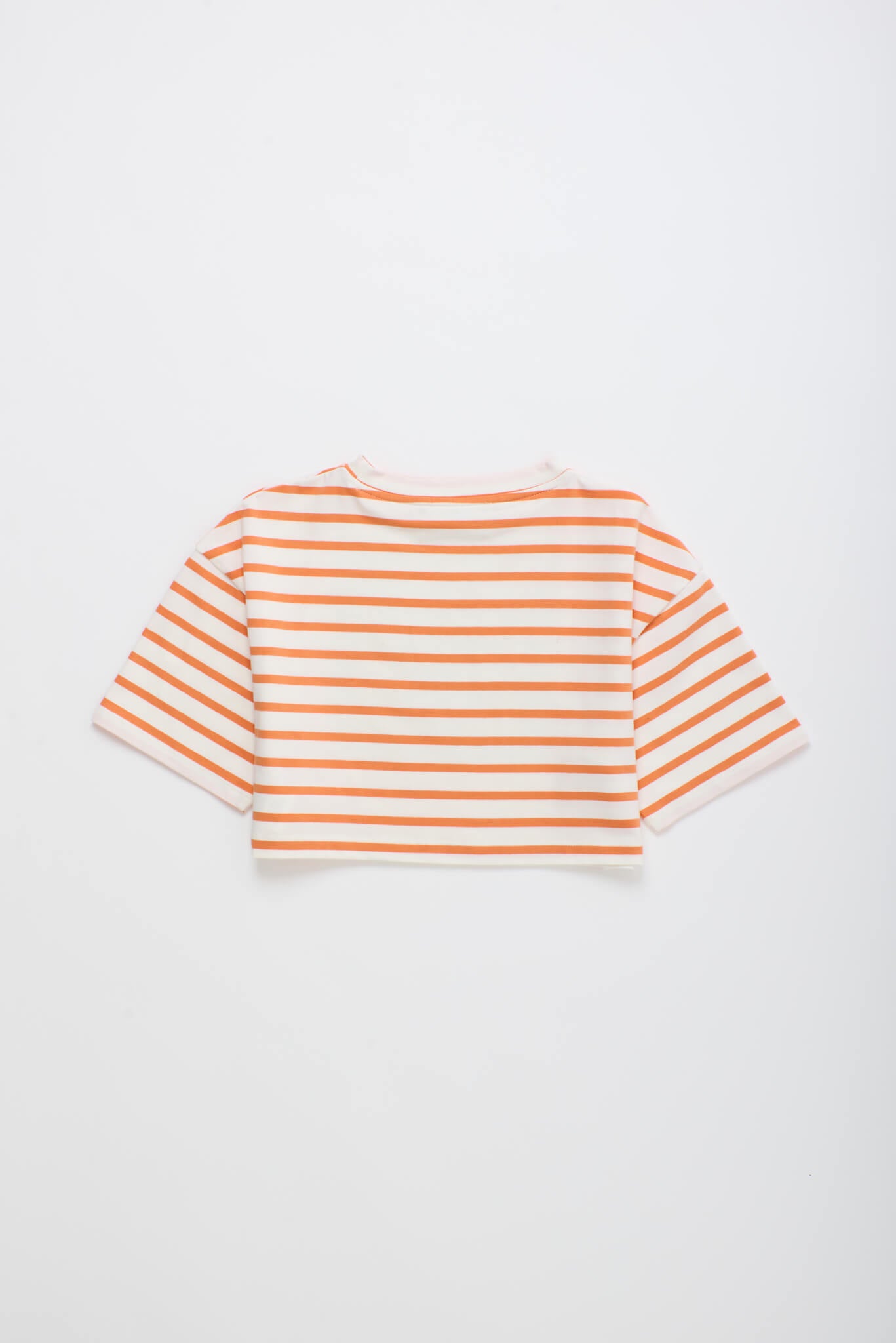 BIRDS STRIPED CROP TOP MANDARIN /WHITE