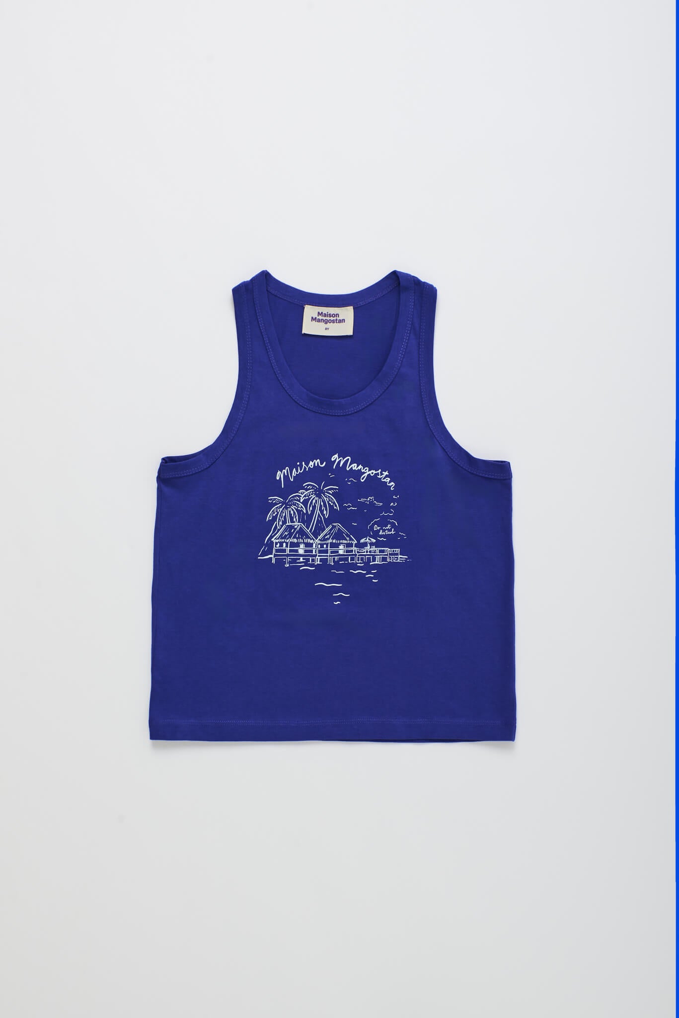 トップス maison mangostan TABLE CLOTH SHIRT 6Y LEISURELY TANK TOP BLUE