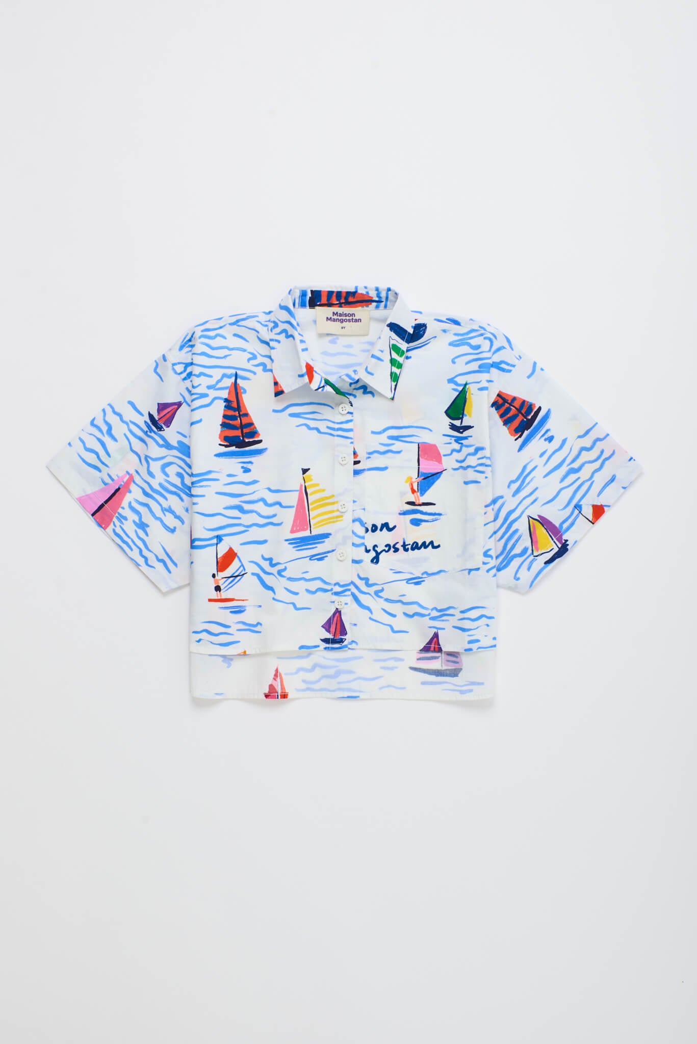 BARCOS CROPPED SHIRT WHITE