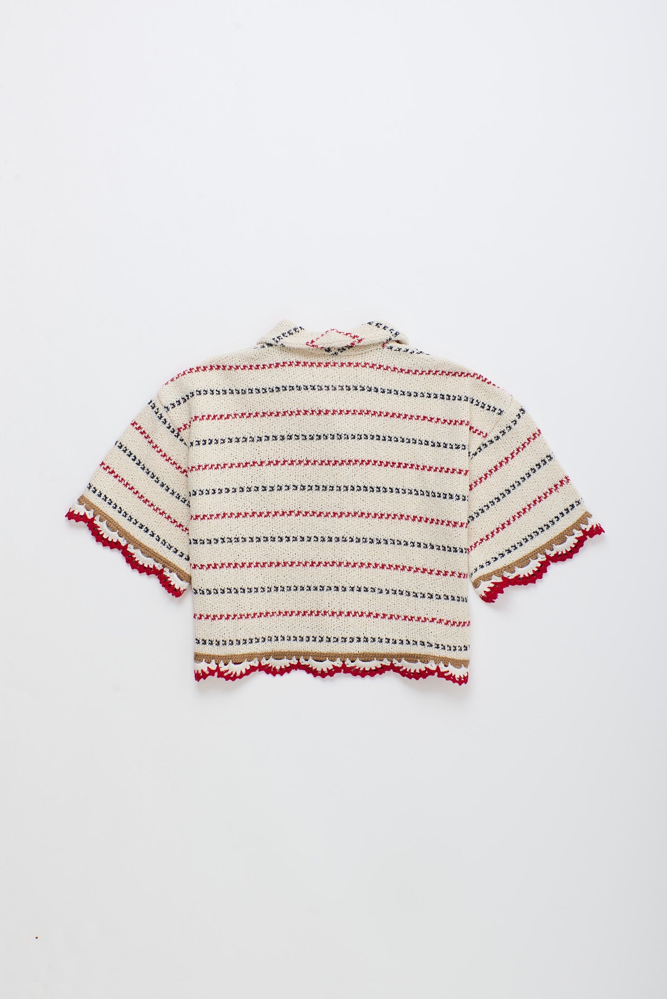 BARCOS KNIT SHIRT OFF WHITE / RED