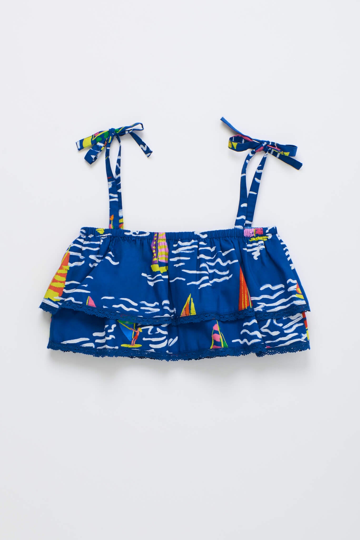 BARCOS RUFFLES TOP BLUE