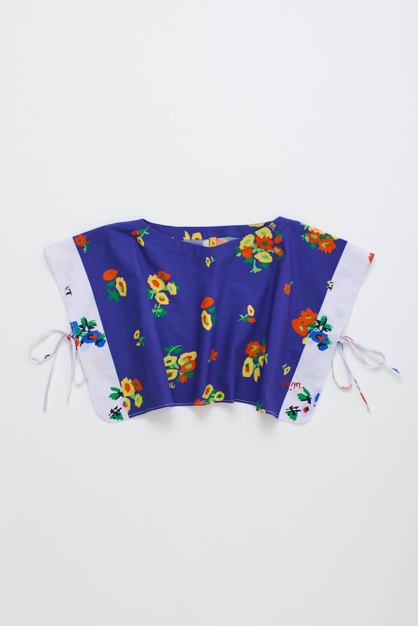 BLOSSOM PATCHWORK TOP BLUE / WHITE