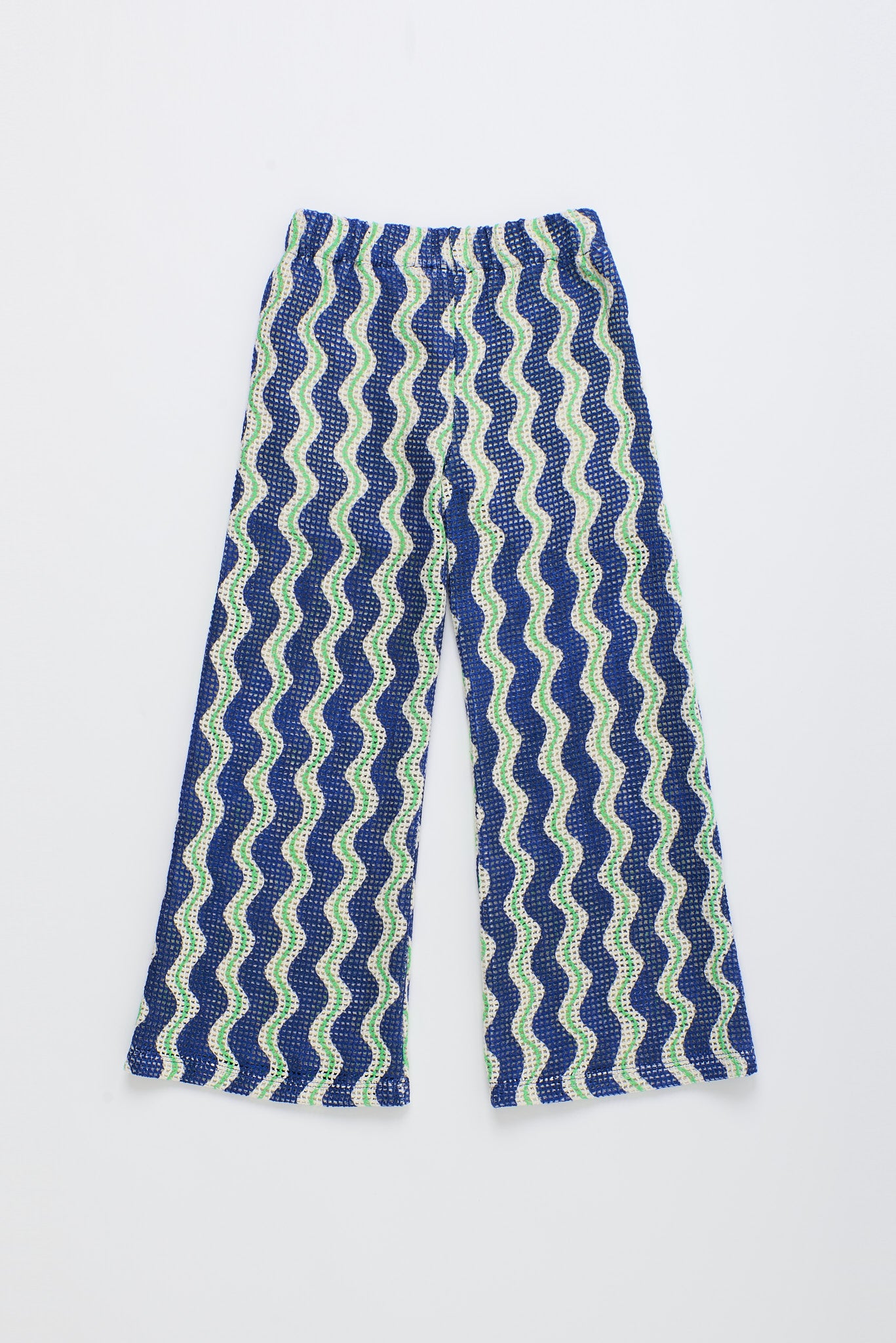 WAVY KNIT PANTS BLUE