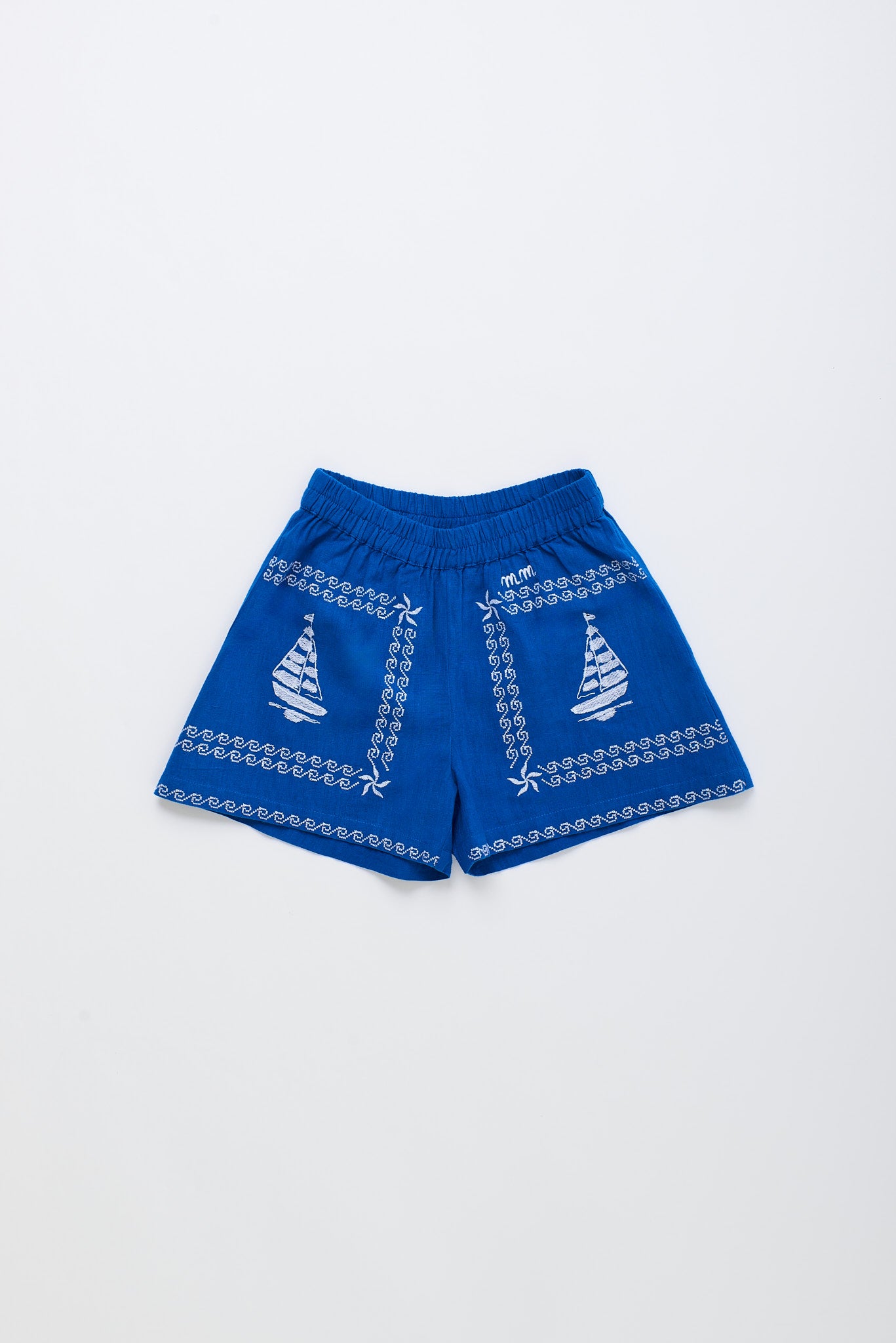 BARCOS EMBROIDERED SHORTS BLUE