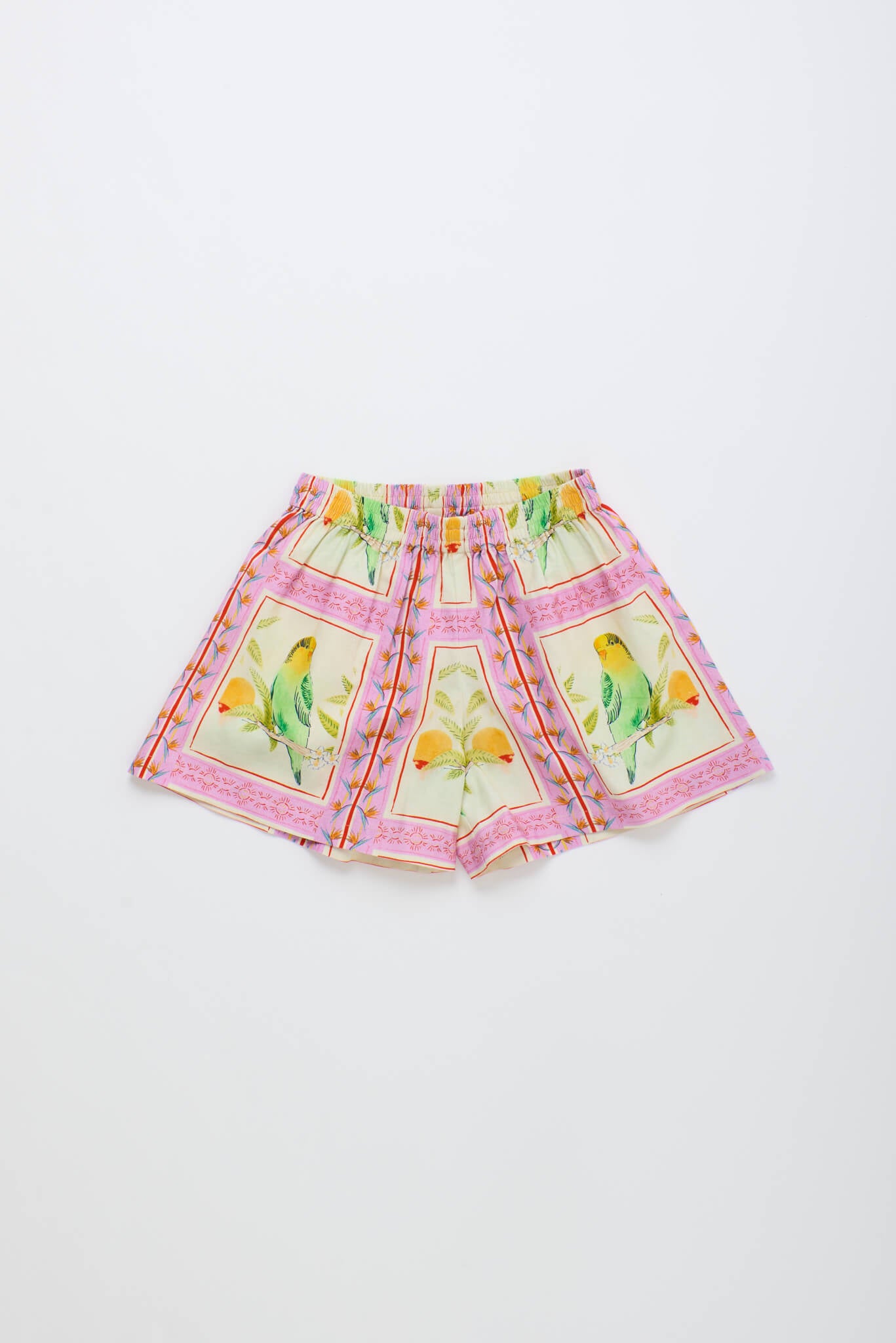 BIRDS PATCHWORK SHORTS BLUSH