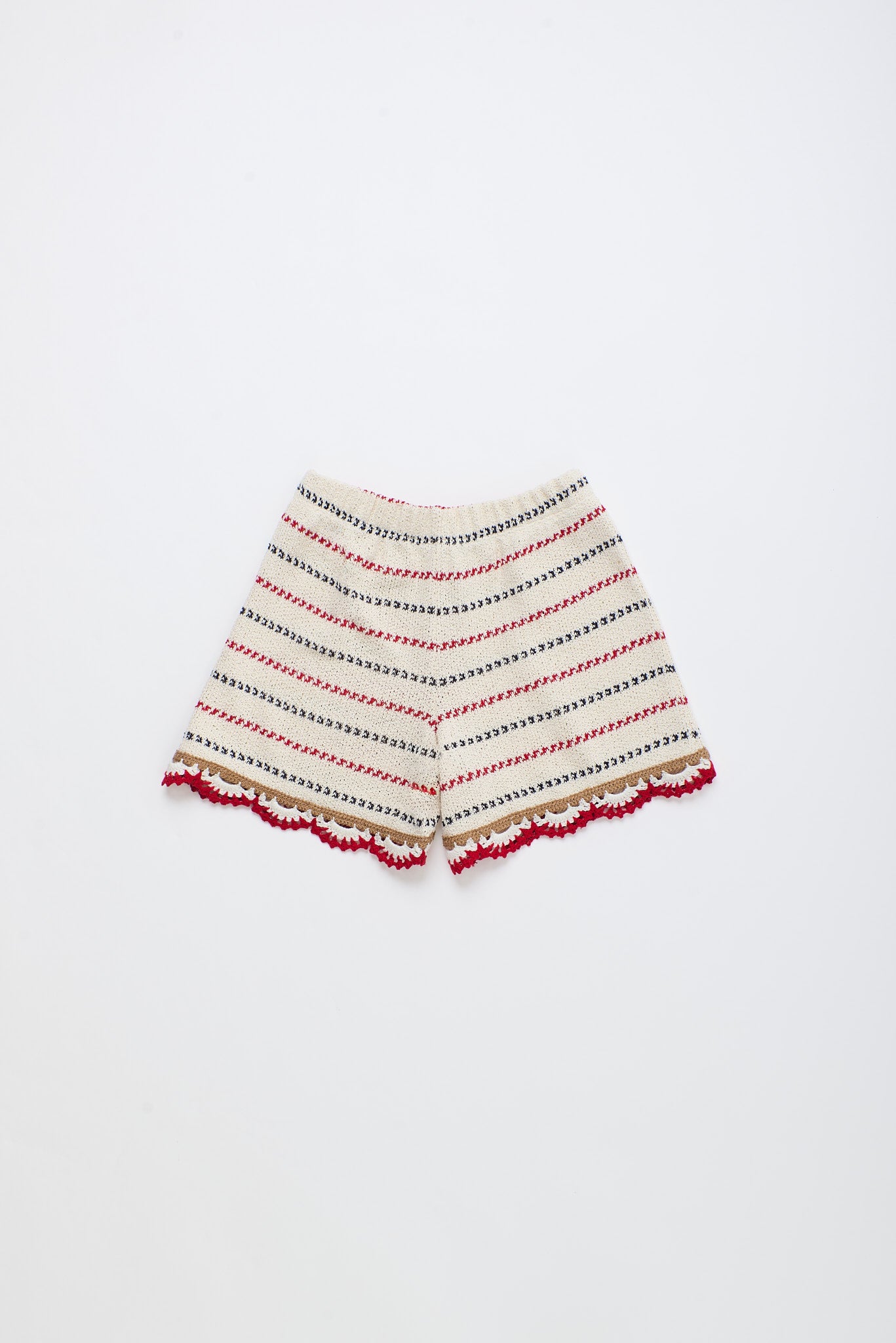 BARCOS KNIT SHORTS OFF WHITE / RED
