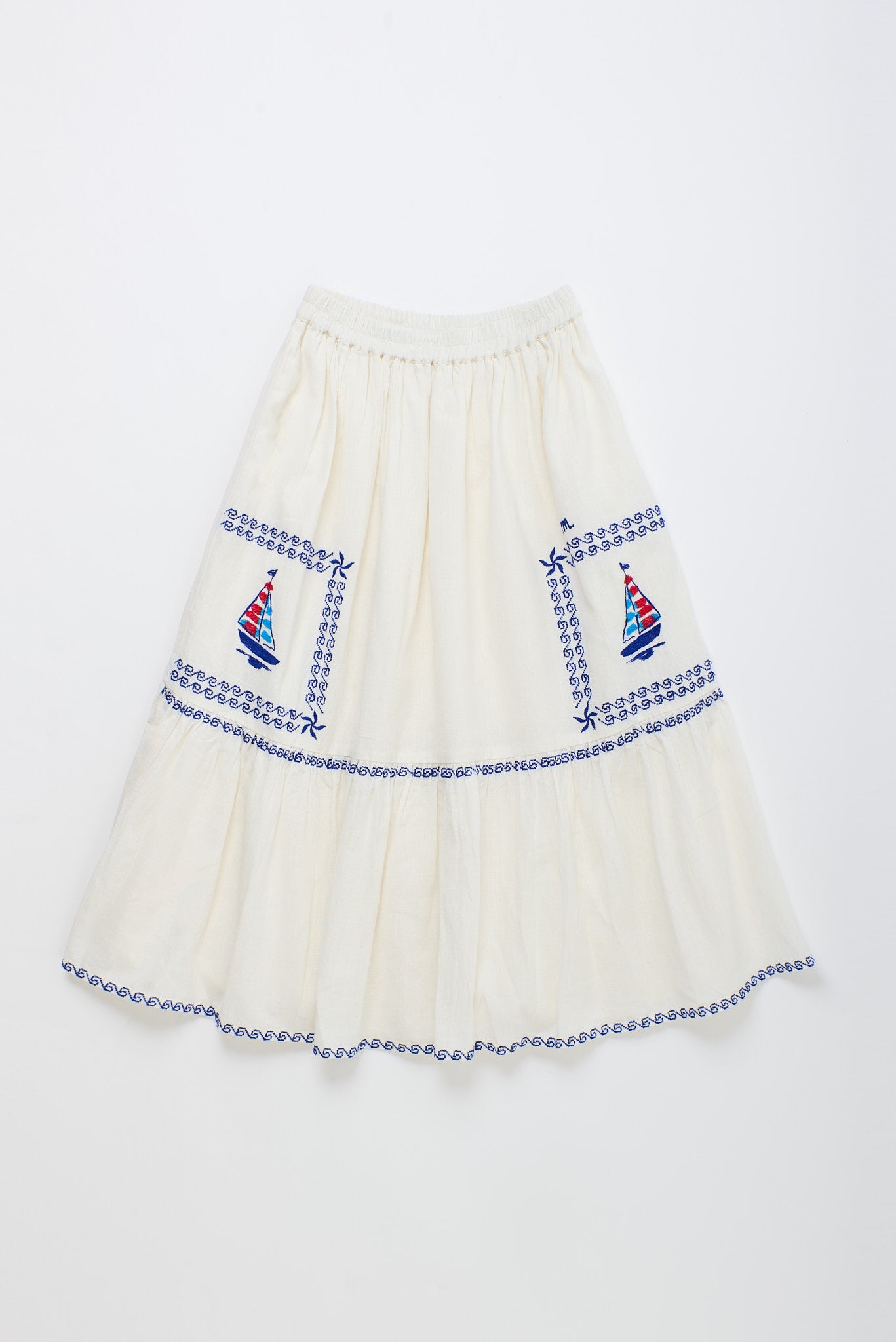BARCOS EMBROIDERED SKIRT WHITE