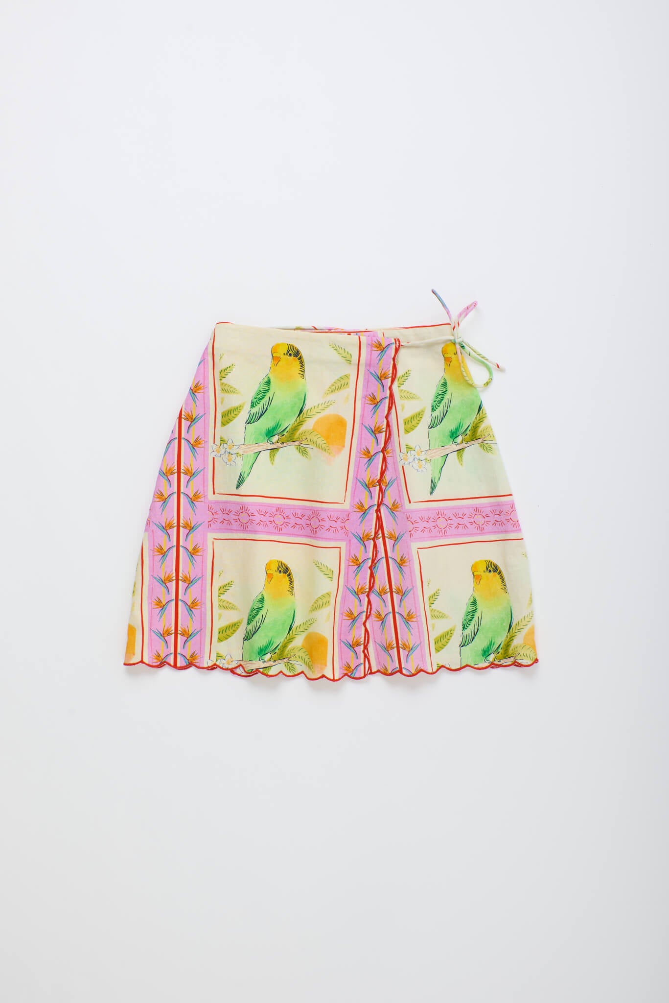 BIRDS PATCHWORK SKIRT BLUSH