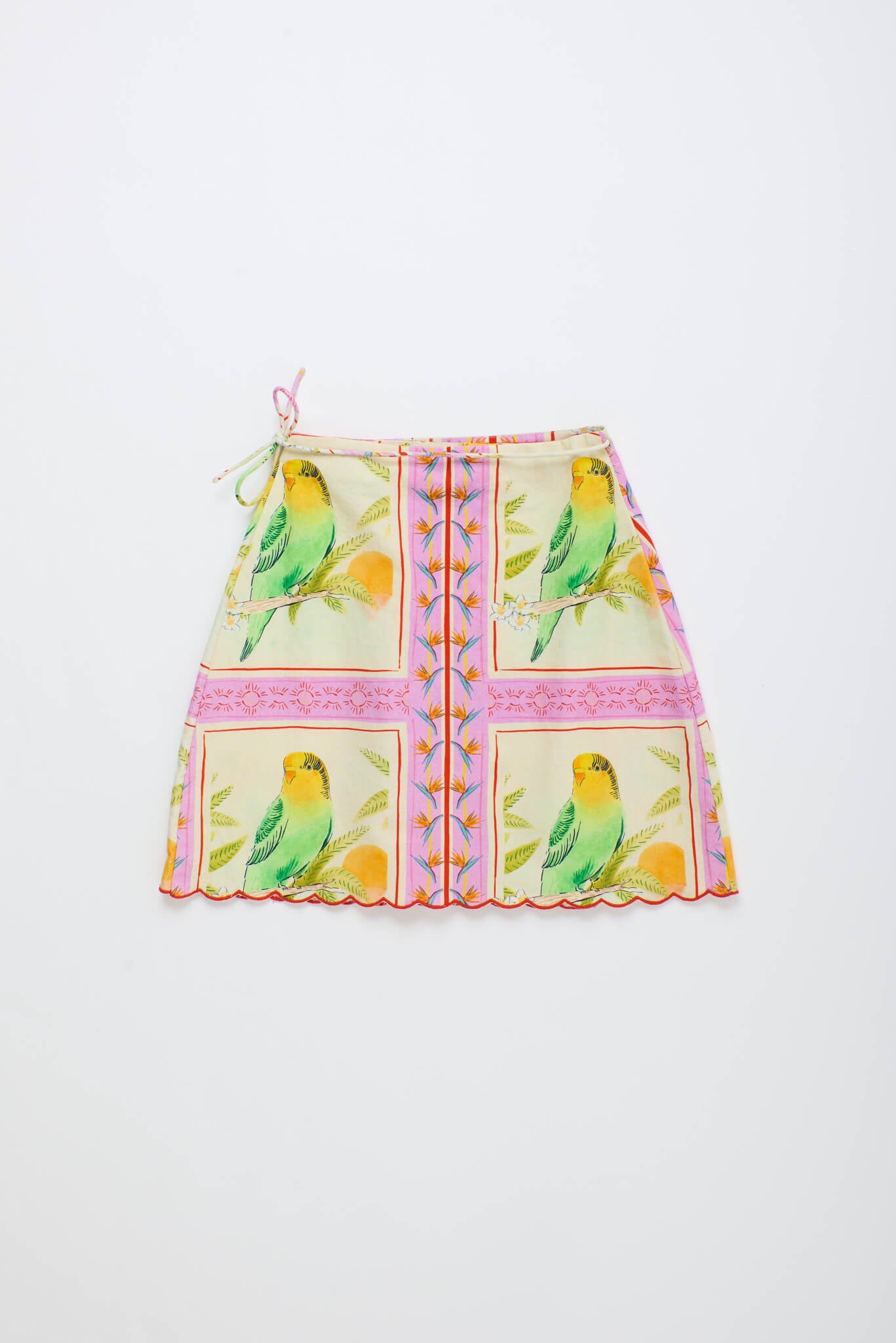BIRDS PATCHWORK SKIRT BLUSH