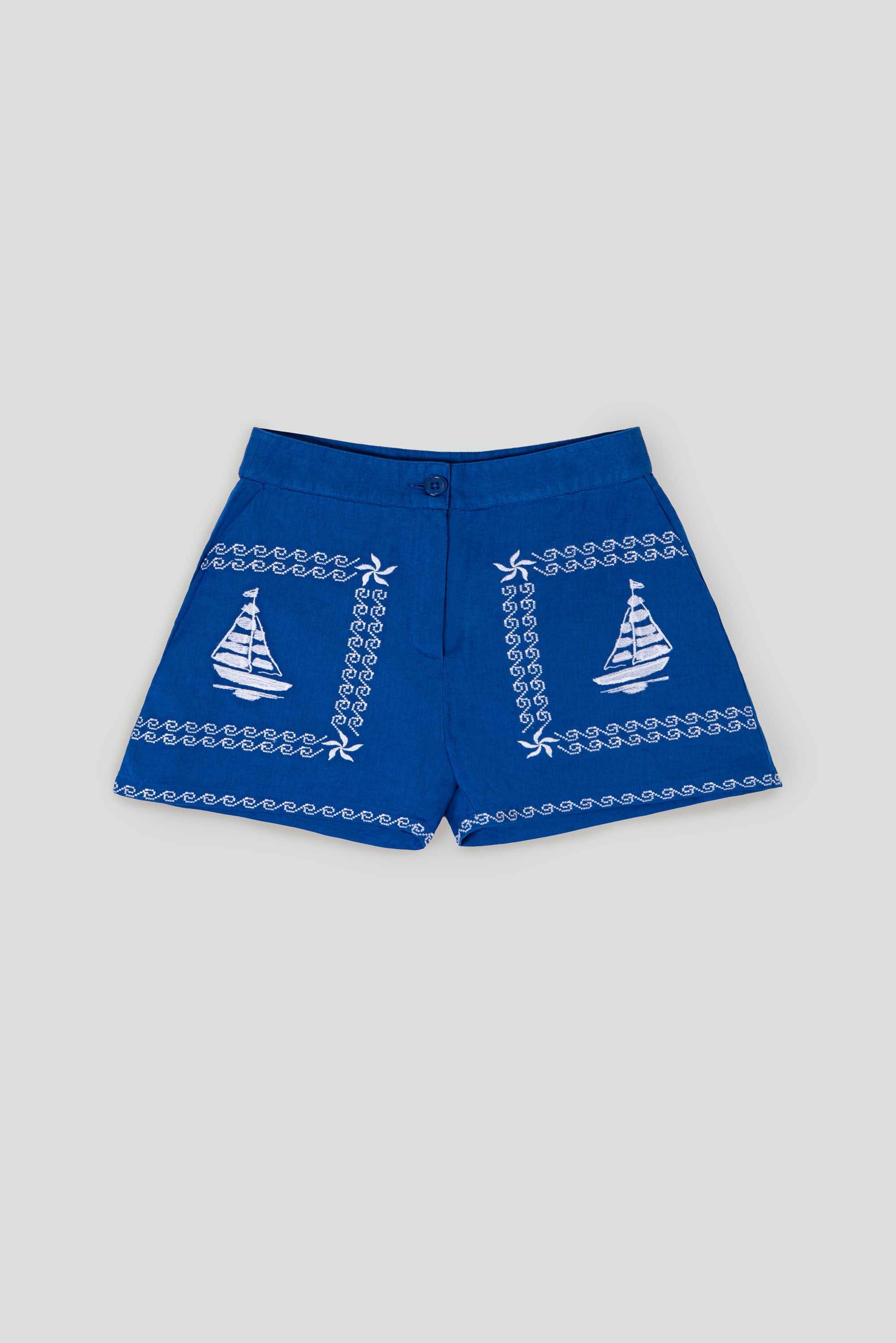BARCOS EMBROIDERED SHORTS BLUE