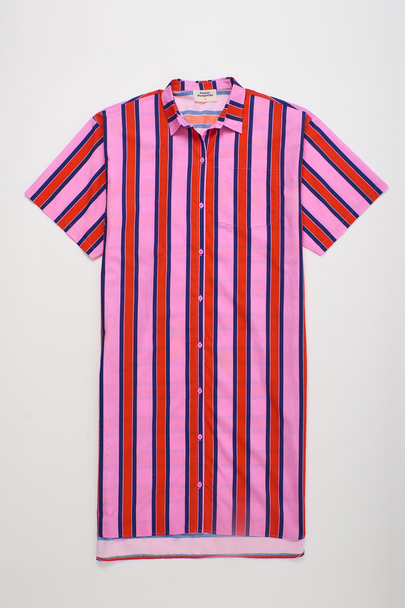 MULTICOLOR STRIPES SHIRT DRESS
