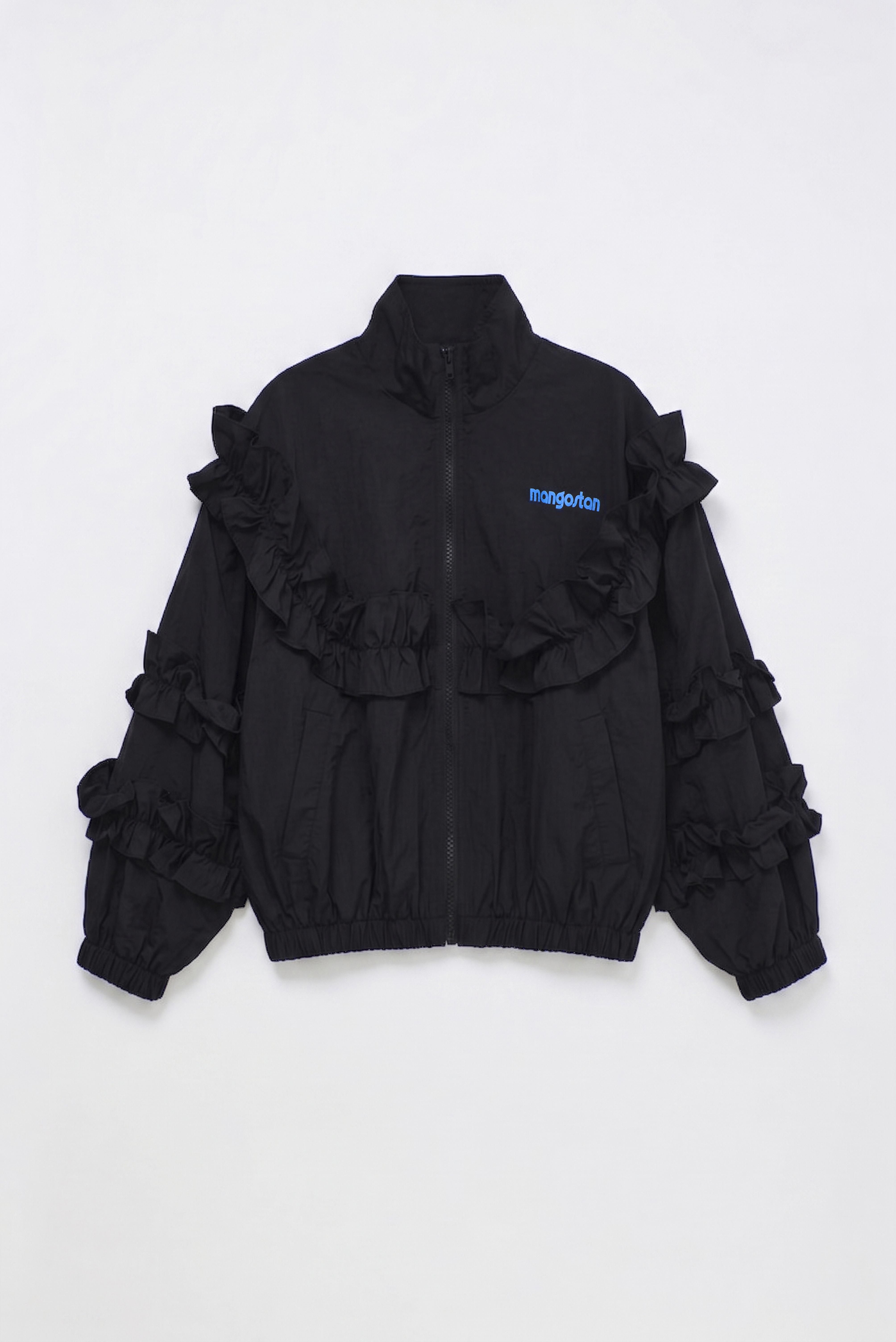 RUFFLES NYLON JACKET BLACK