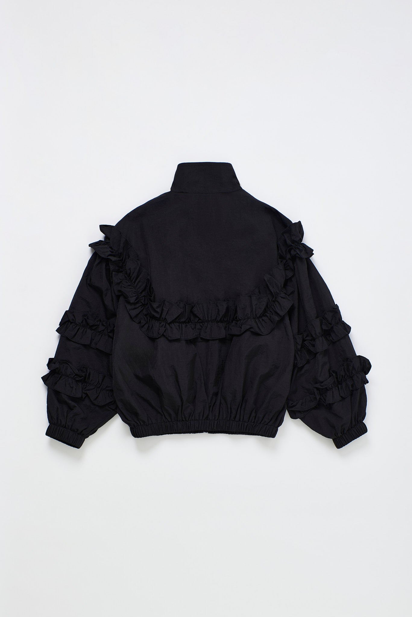 RUFFLES NYLON JACKET BLACK