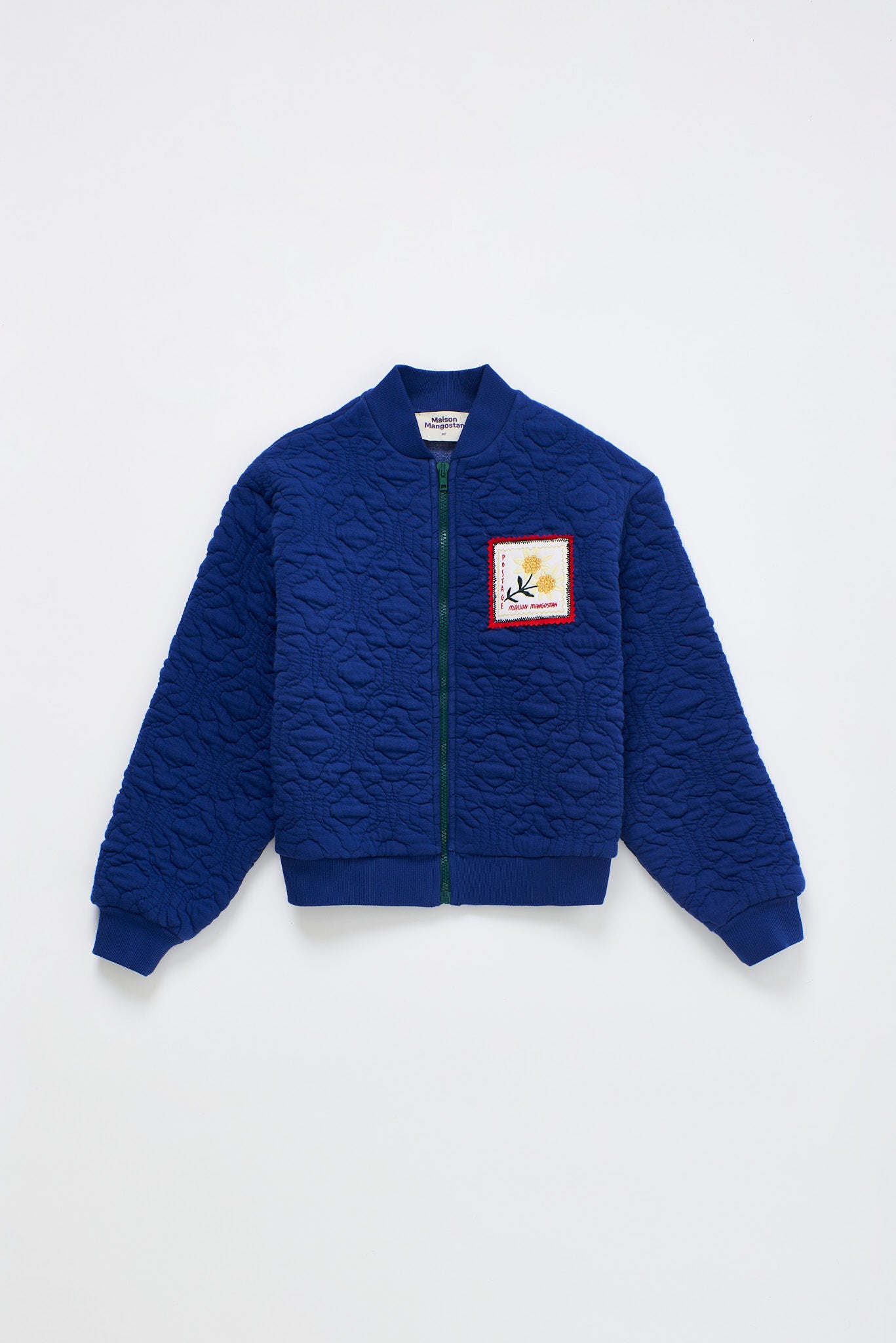 POSTCARD QUILTED BOMBER BLUE