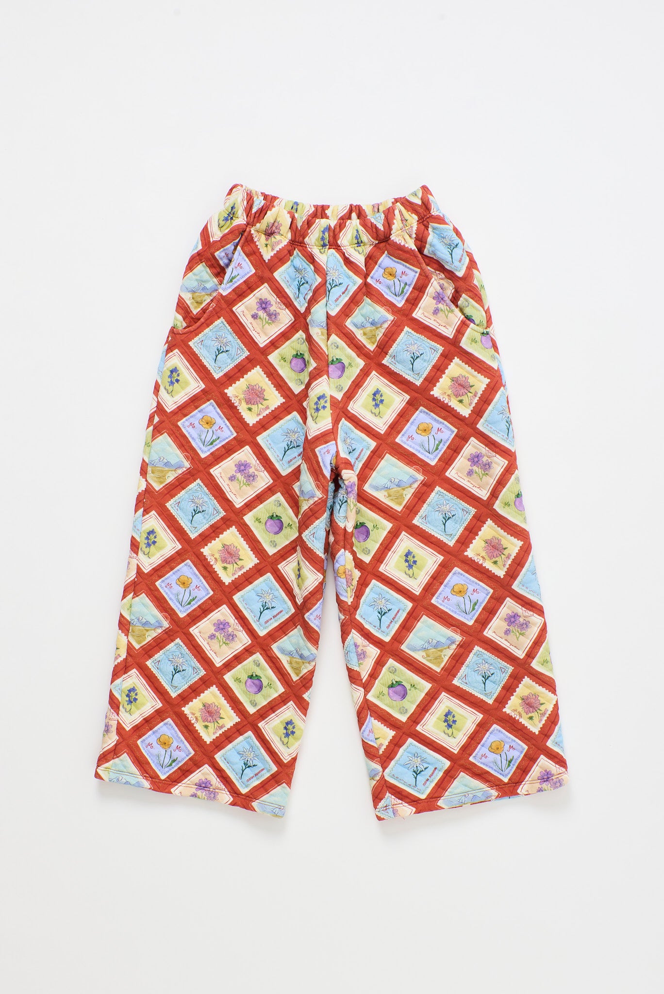 POSTCARD QUILTED TROUSERS RED