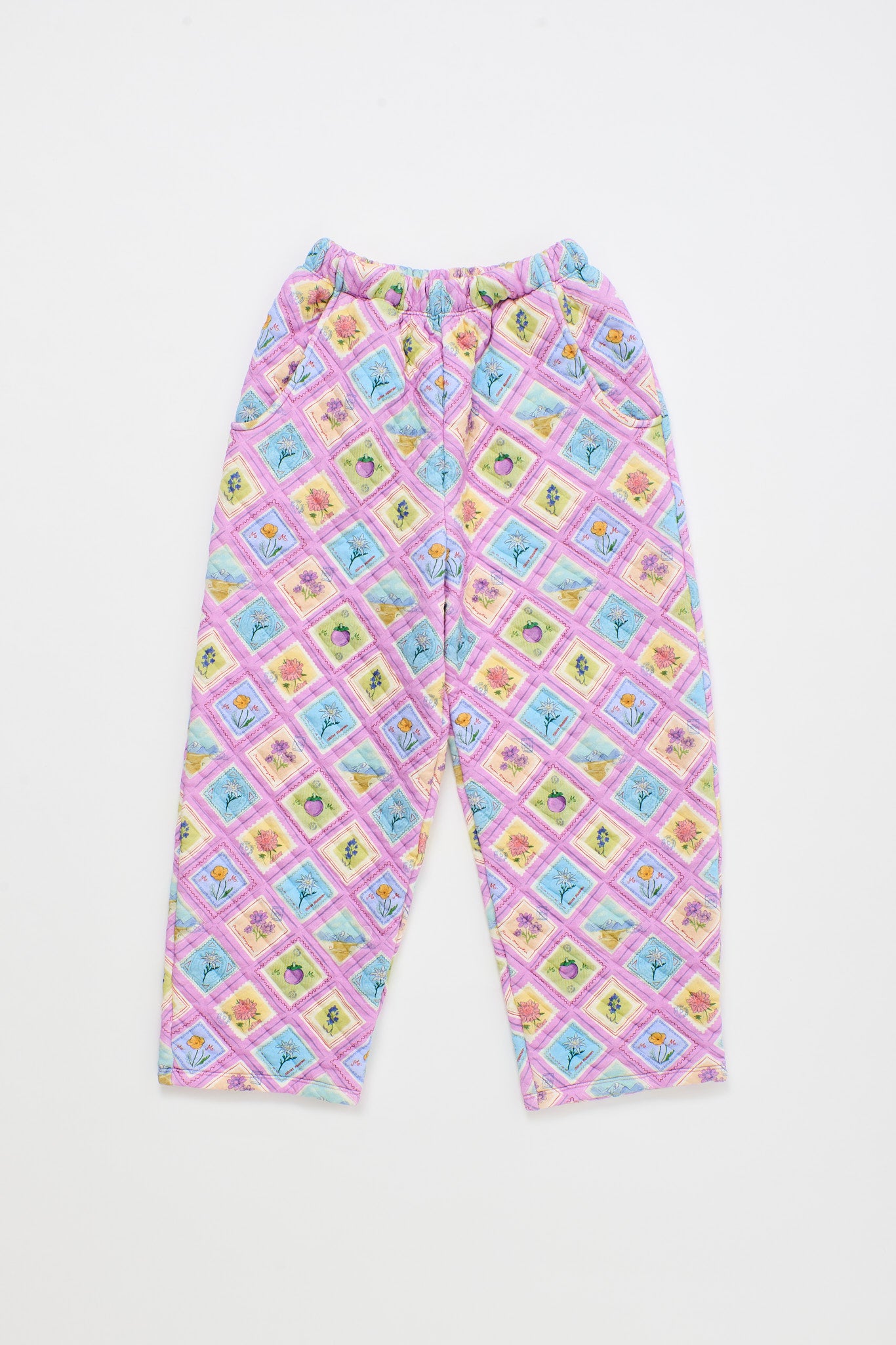 POSTCARD QUILTED PANTS LILAC
