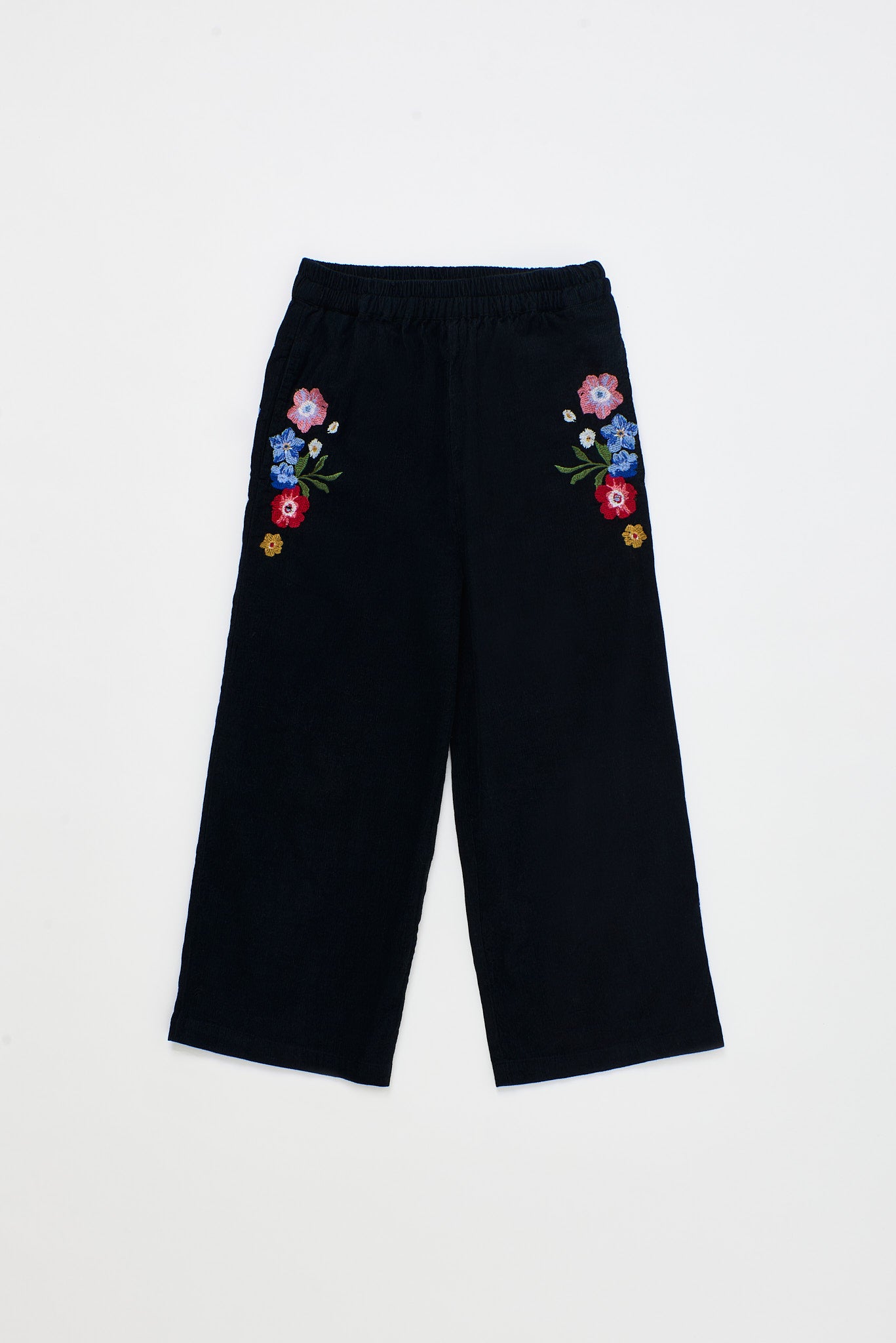 FLORECITAS MICROCORDUROY PANTS BLACK