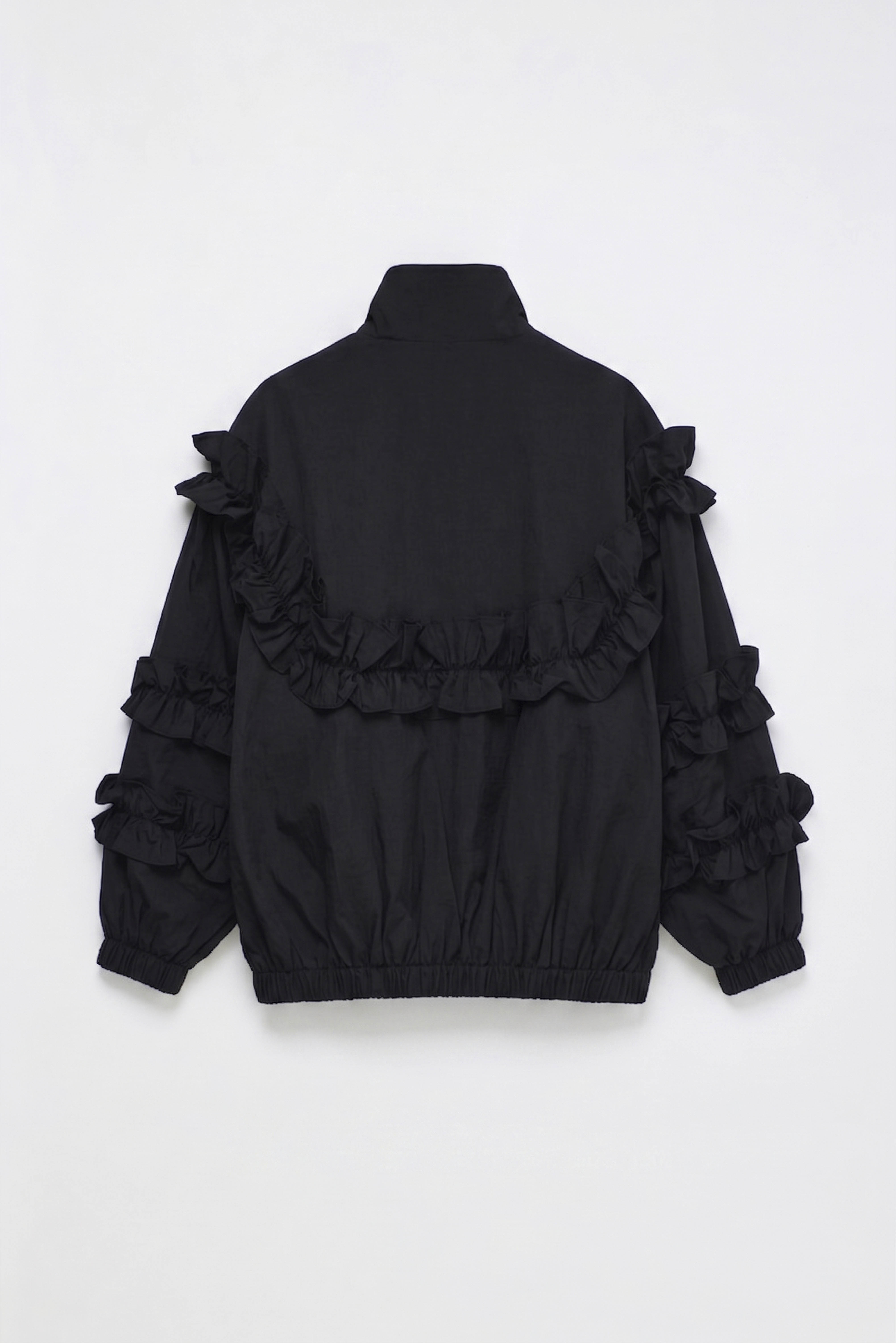RUFFLES NYLON JACKET BLACK