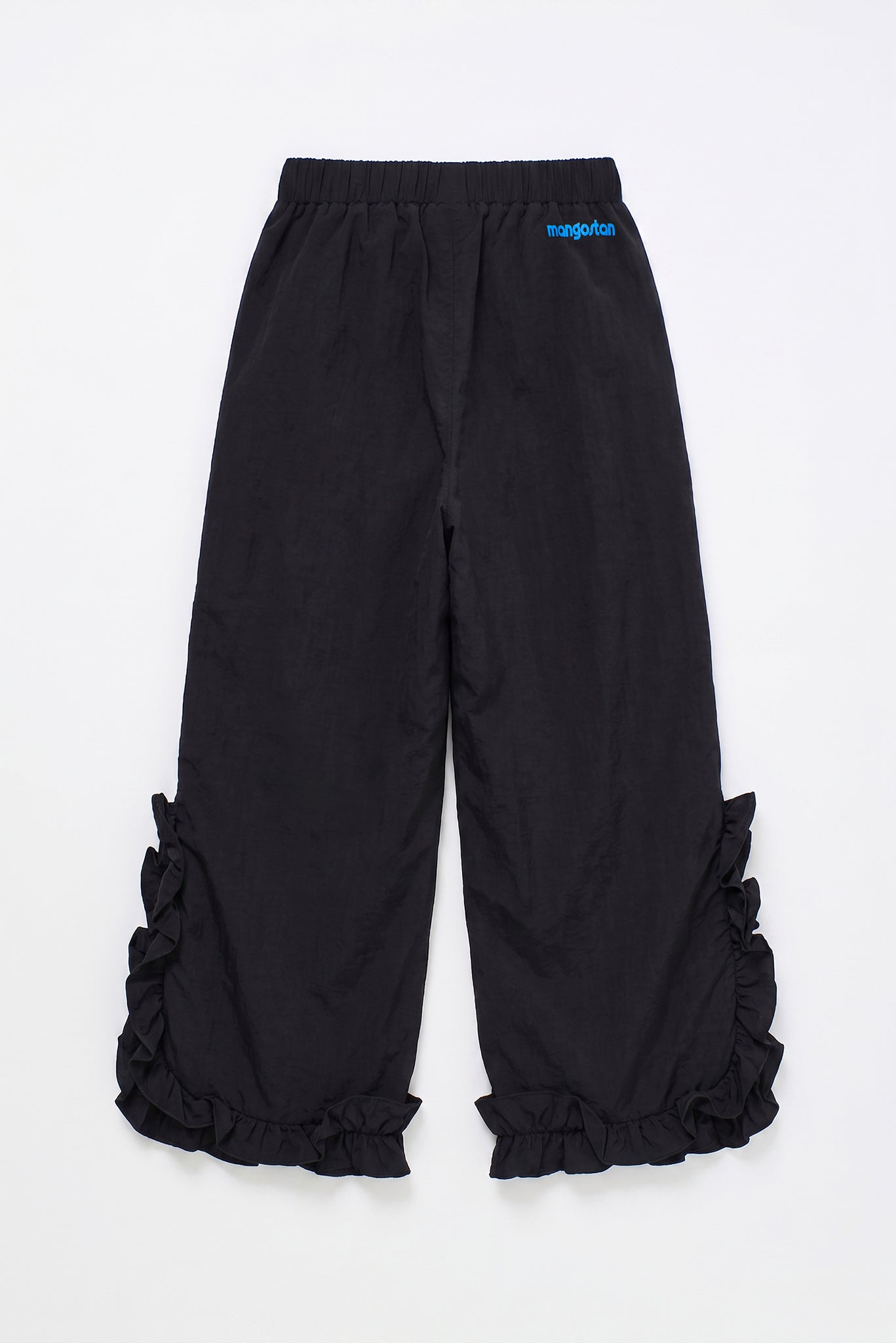 RUFFLES NYLON PANT BLACK