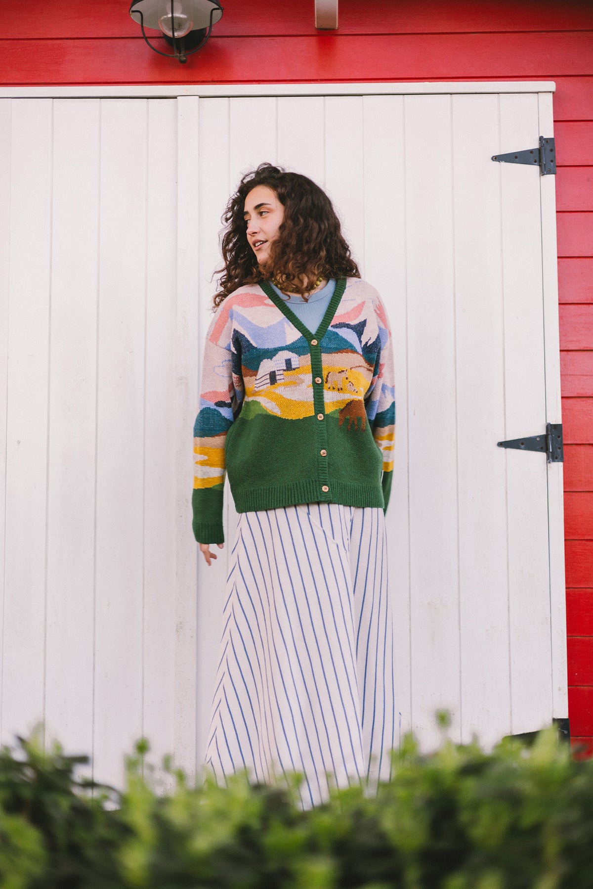 LANDSCAPE KNITTED CARDIGAN BEIGE