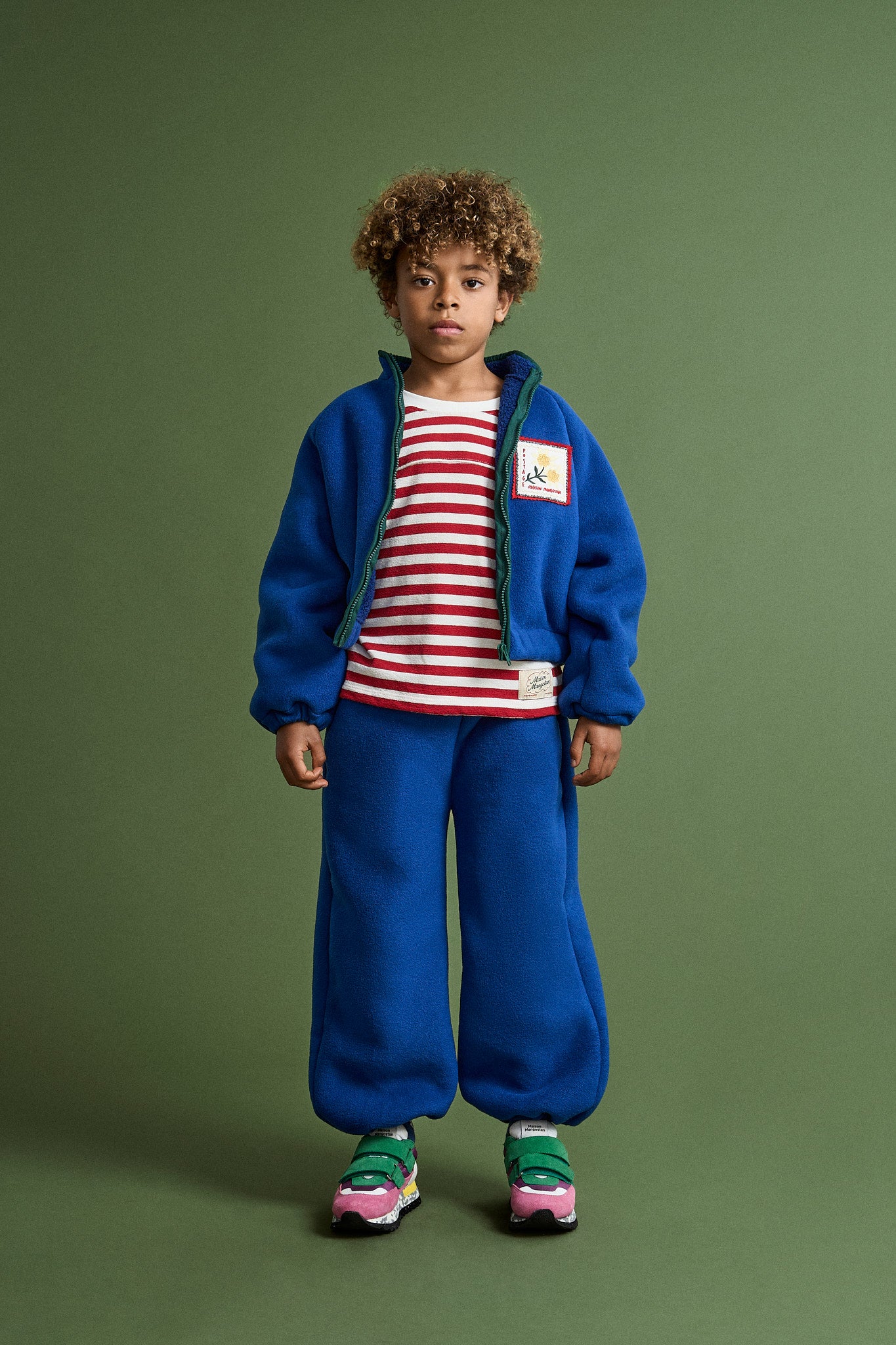 POSTCARD FLEECE PANTS BLUE