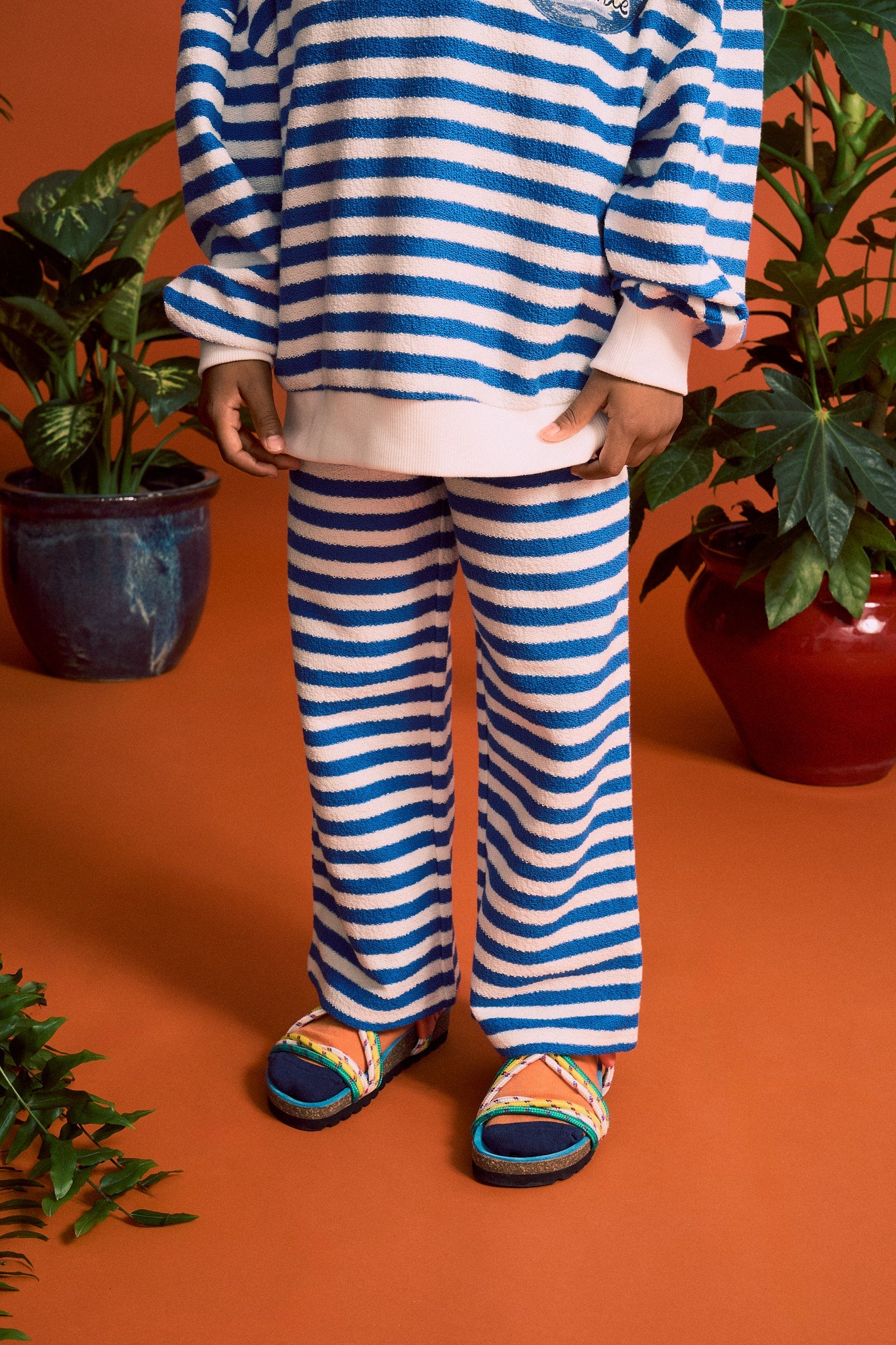 BARCOS STRIPED SWEATPANTS BLUE & WHITE