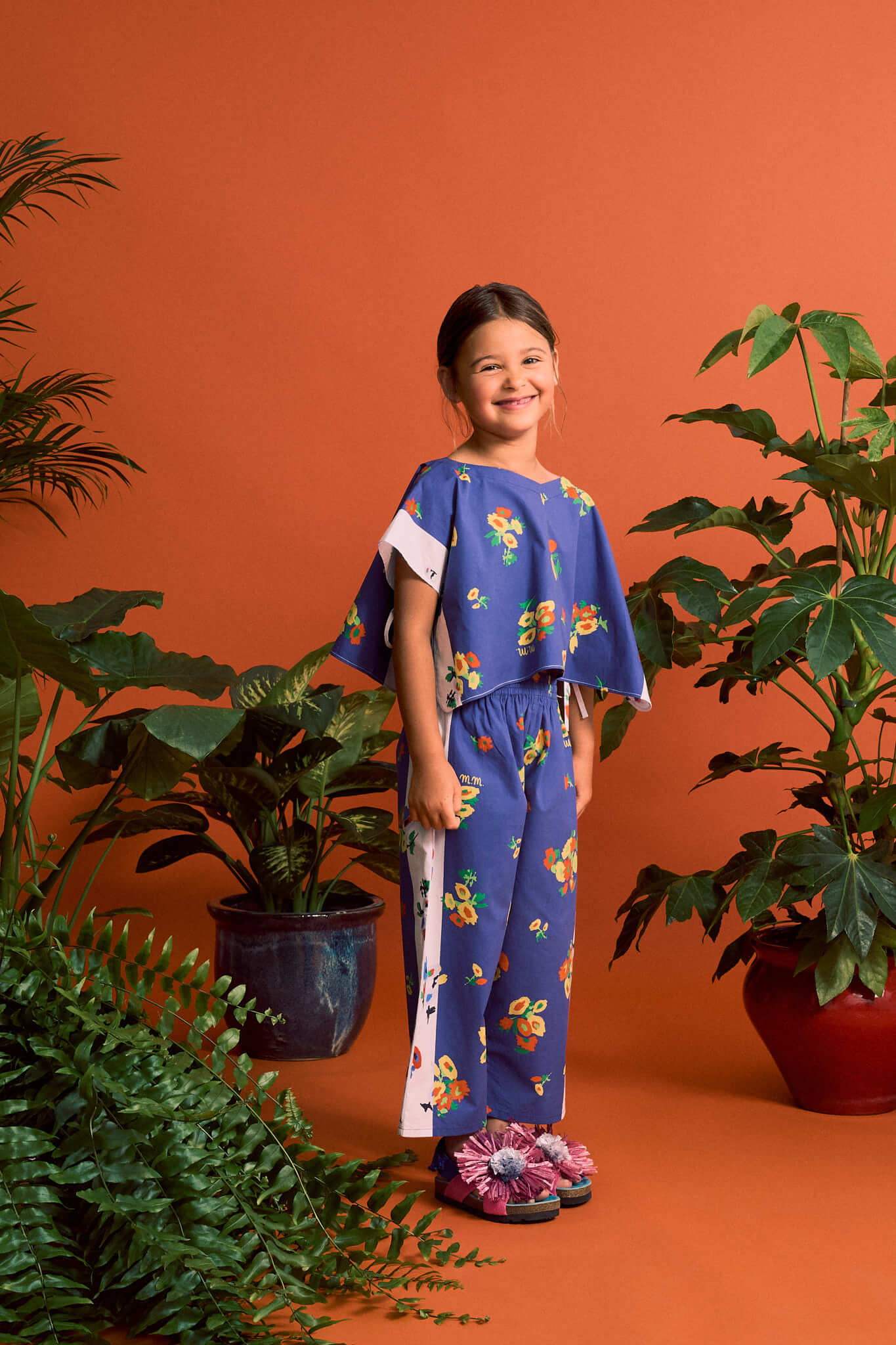 BLOSSOM PATCHWORK PANTS BLUE