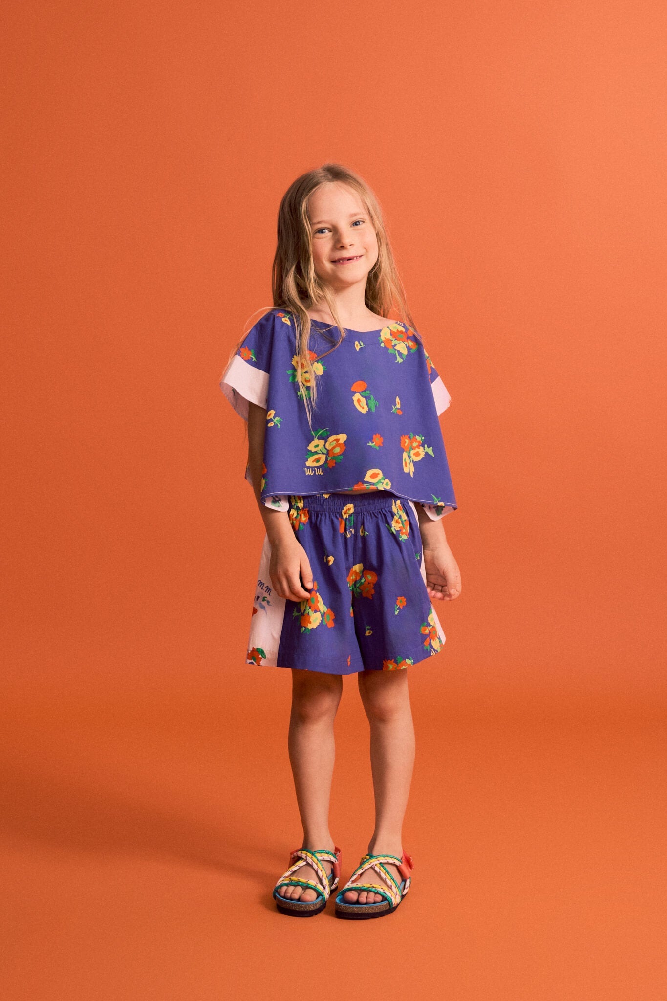 BLOSSOM PATCHWORK SHORTS BLUE